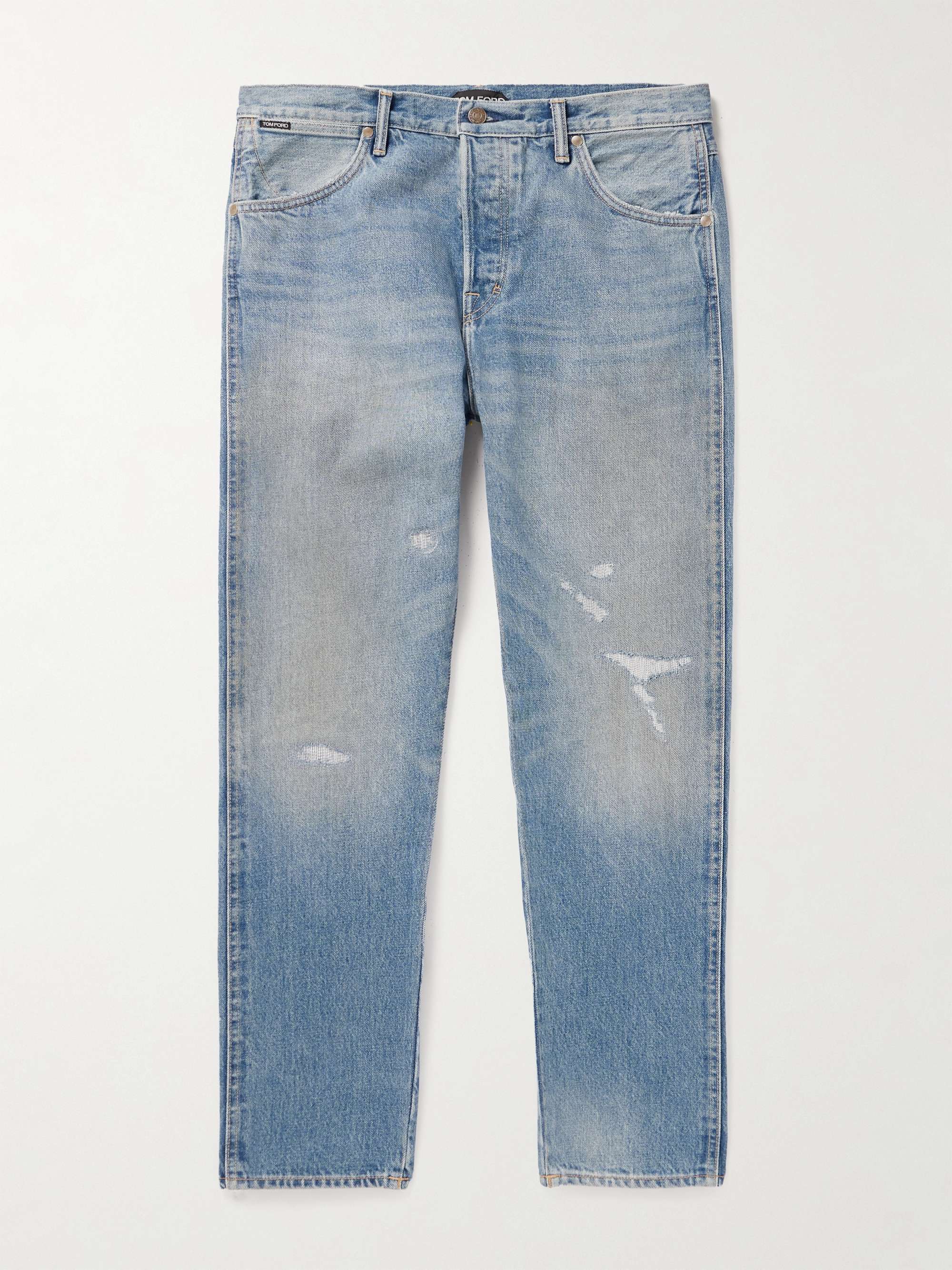 TOM FORD Straight-Leg Distressed Jeans