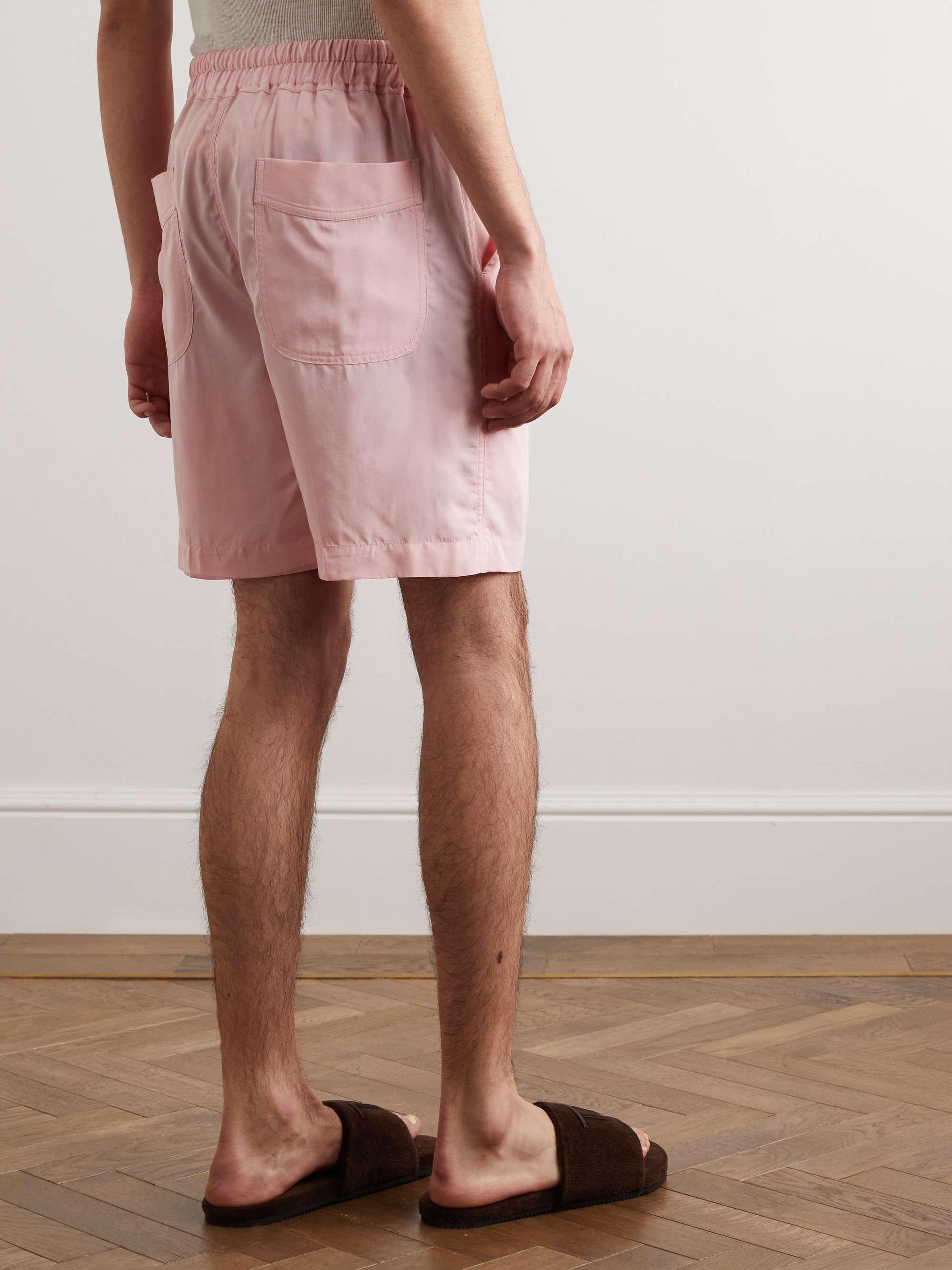 TOM FORD Straight-Leg Pleated Lyocell Drawstring Shorts
