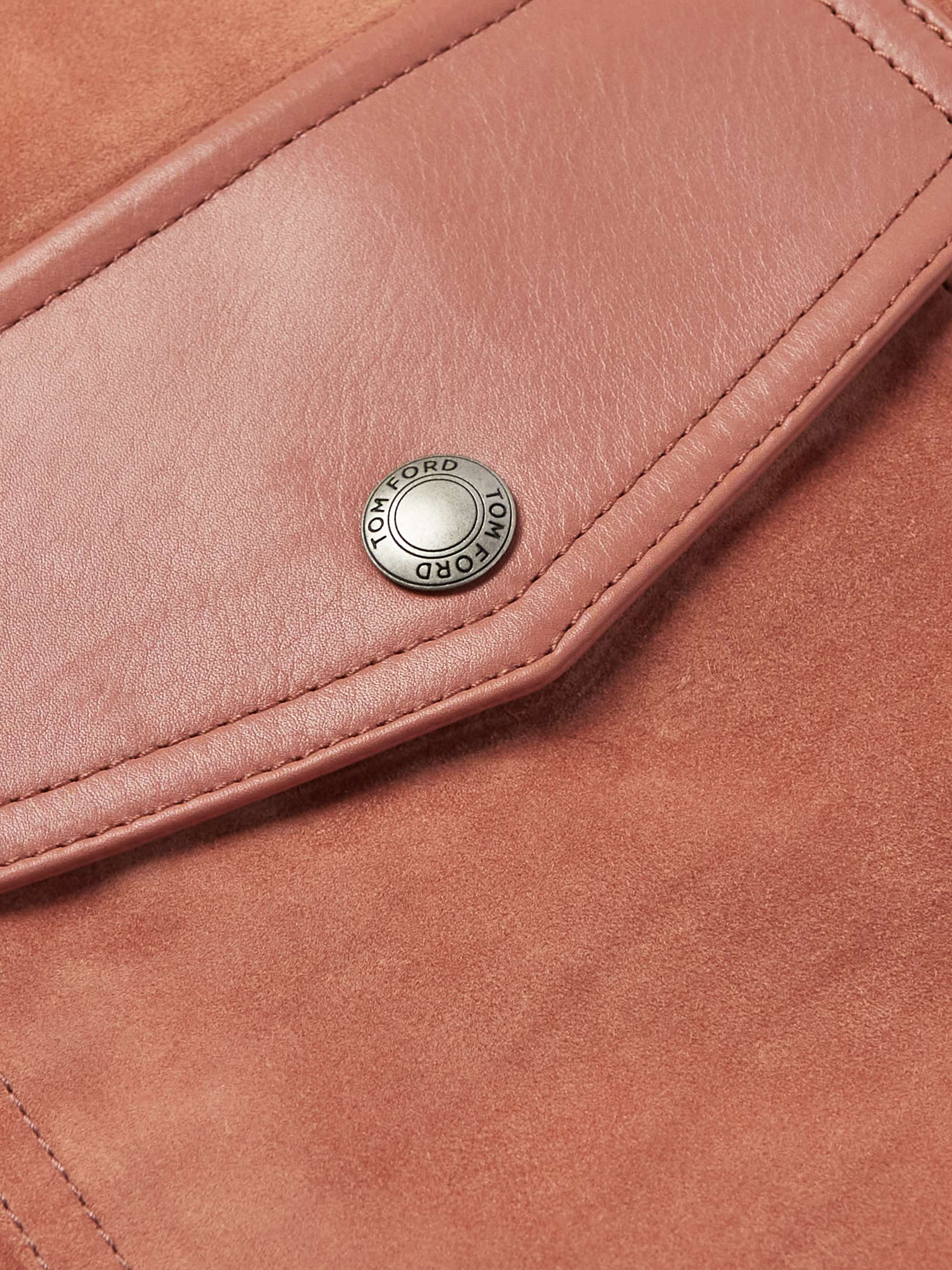 TOM FORD Slim-Fit Leather-Trimmed Suede Bomber Jacket