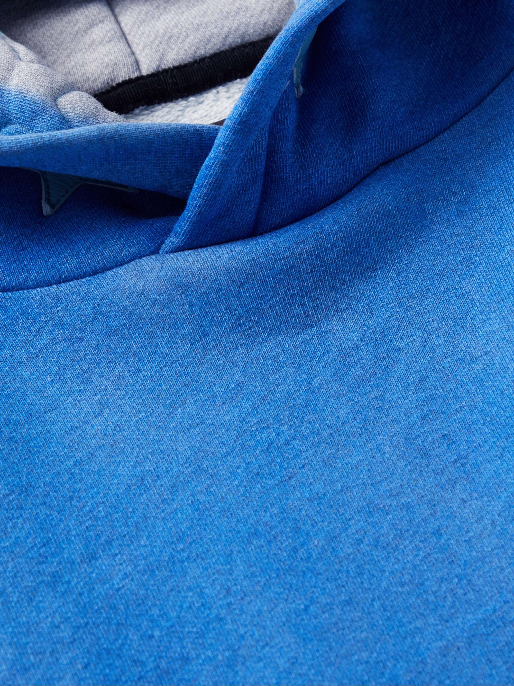AMIRI Pigment Spray Star Leather-Trimmed Cotton-Jersey Hoodie