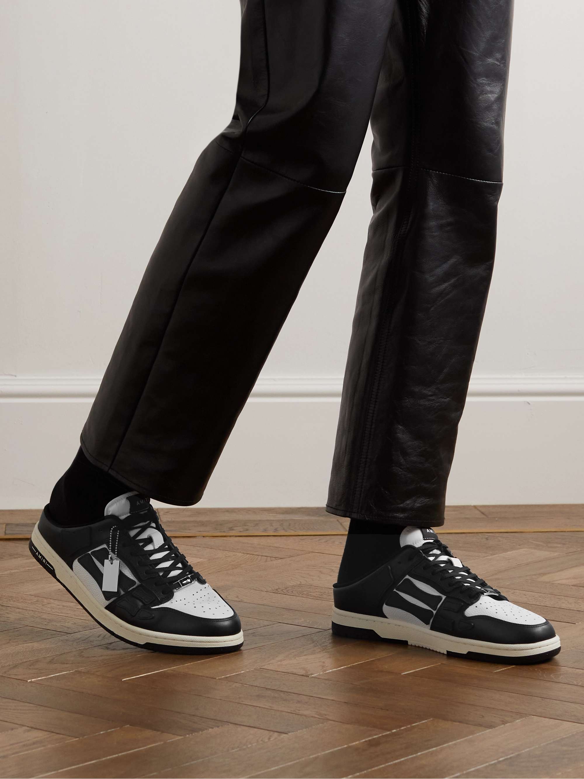 AMIRI Skel-Top Colour-Block Leather Slip-On Sneakers