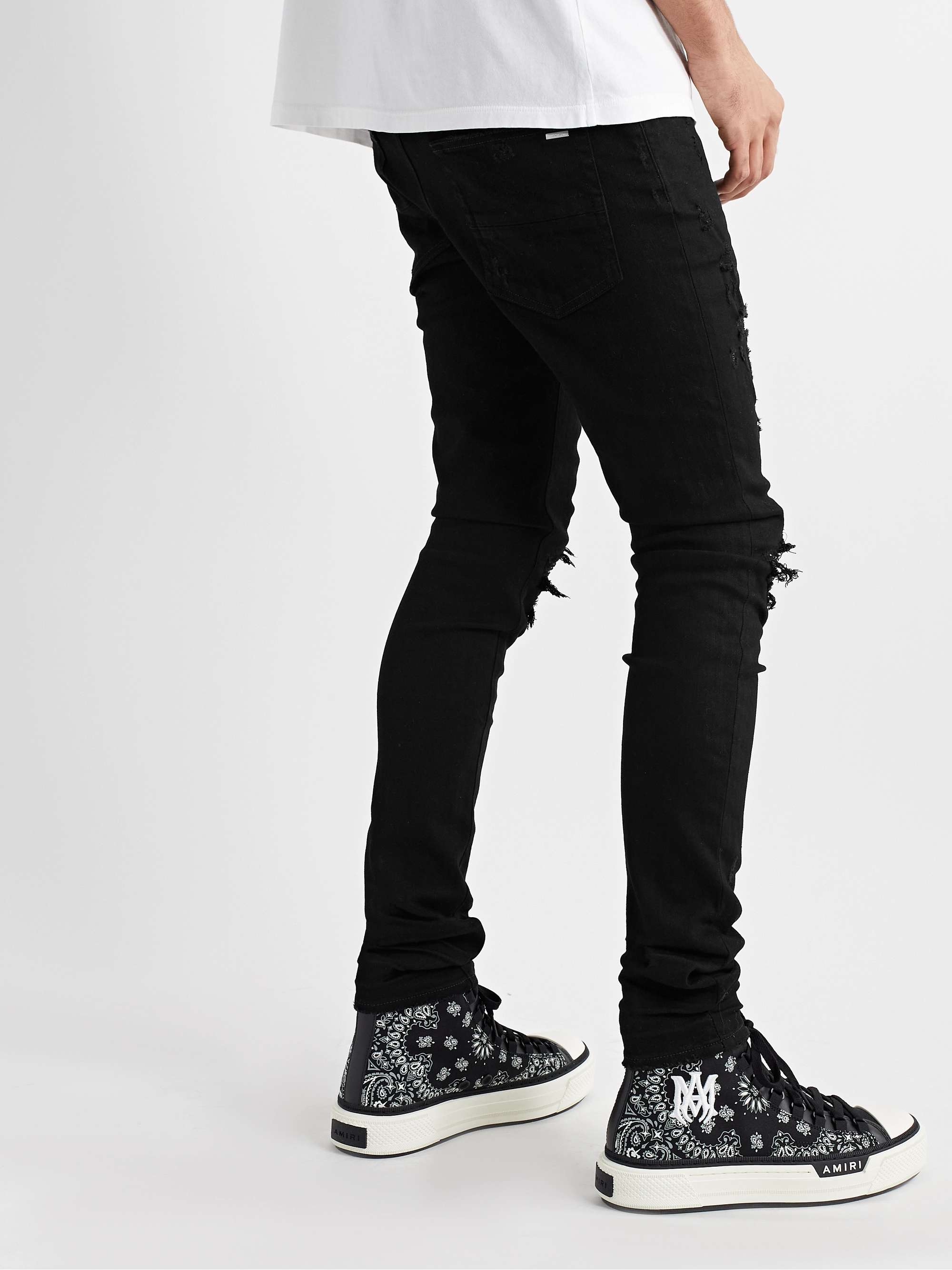 AMIRI MX1 Skinny-Fit Panelled Distressed Jeans