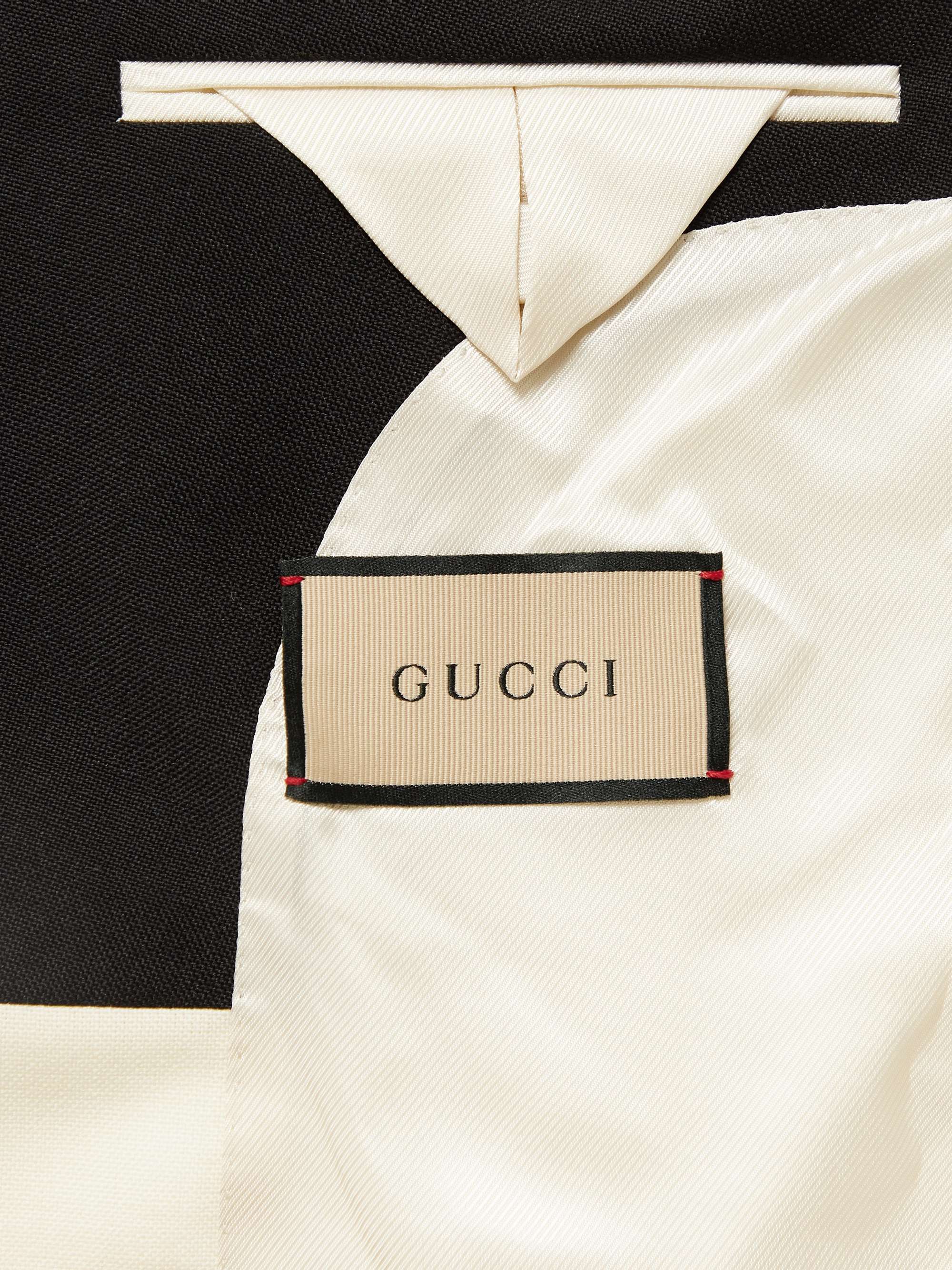 GUCCI Double-Breasted Wool and Mohair-Blend Satin Blazer for Men | MR ...