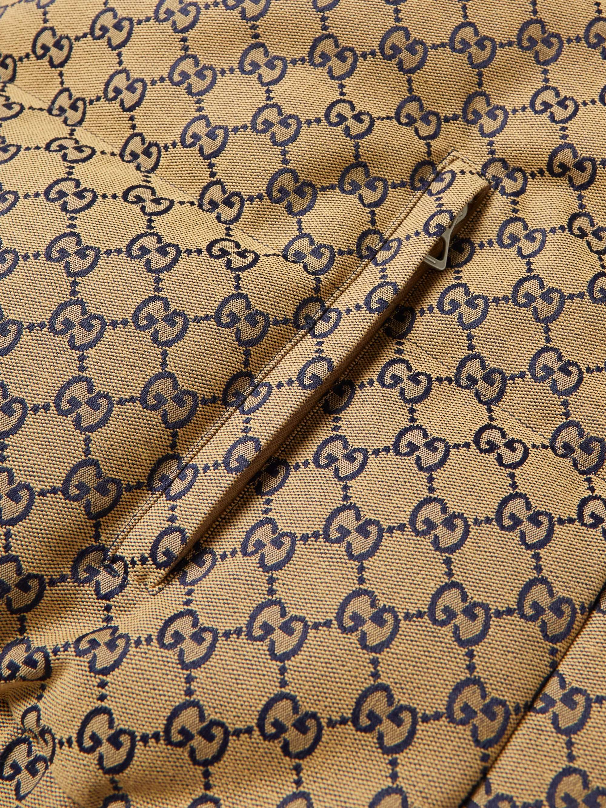 GUCCI Logo-Jacquard Cotton-Blend Canvas Hooded Down Jacket