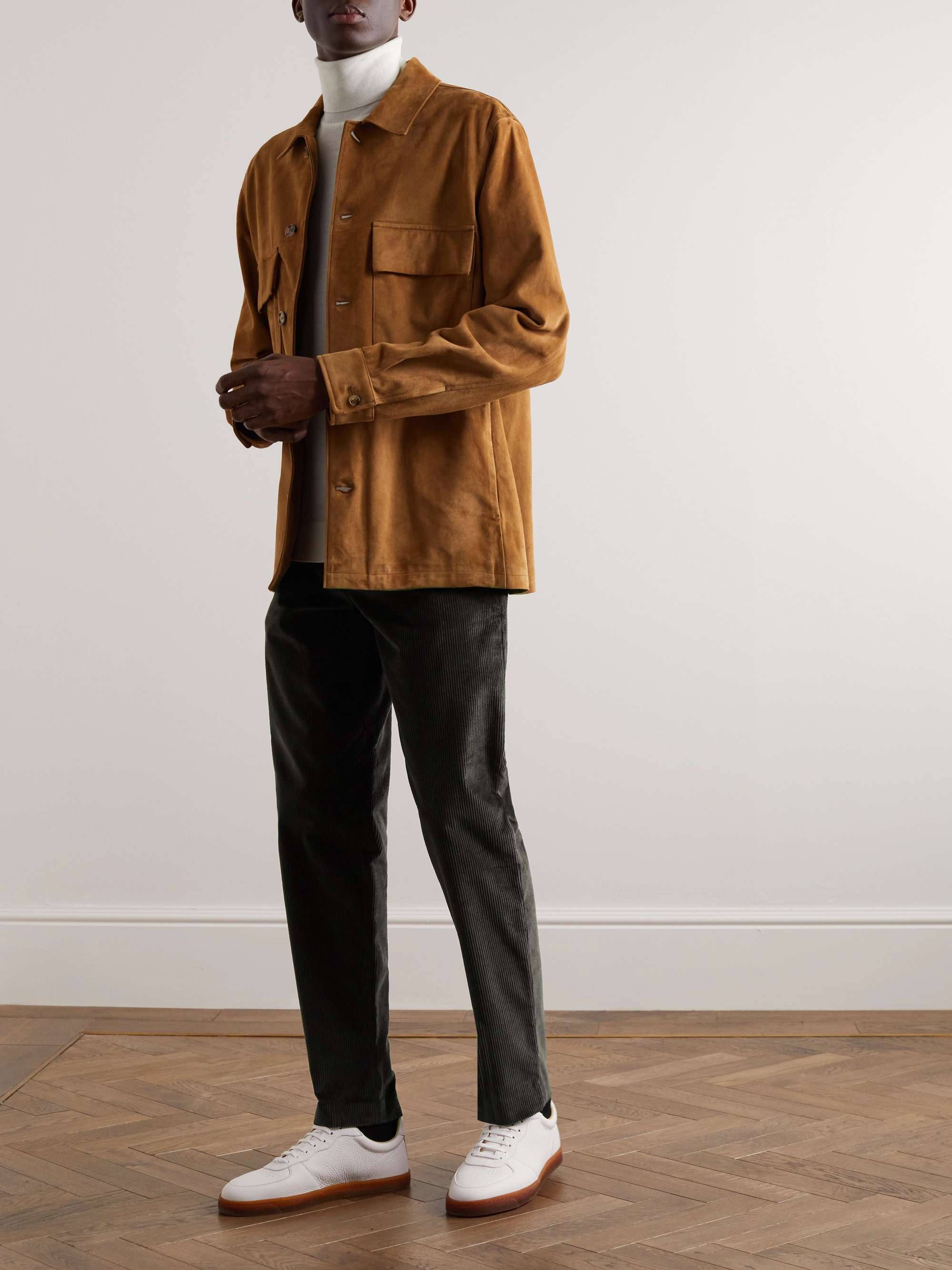 PAUL SMITH Tapered Cotton-Blend Corduroy Trousers