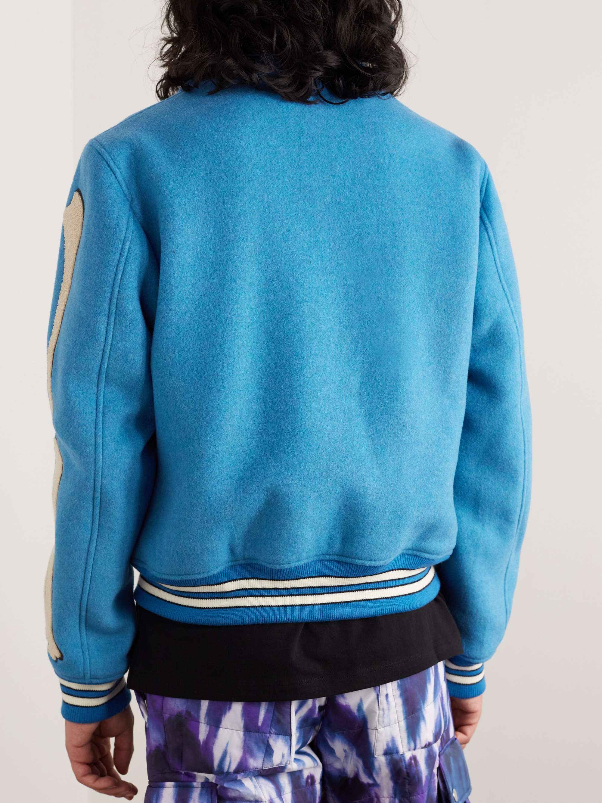 AMIRI Appliquéd Wool-Blend Varsity Jacket