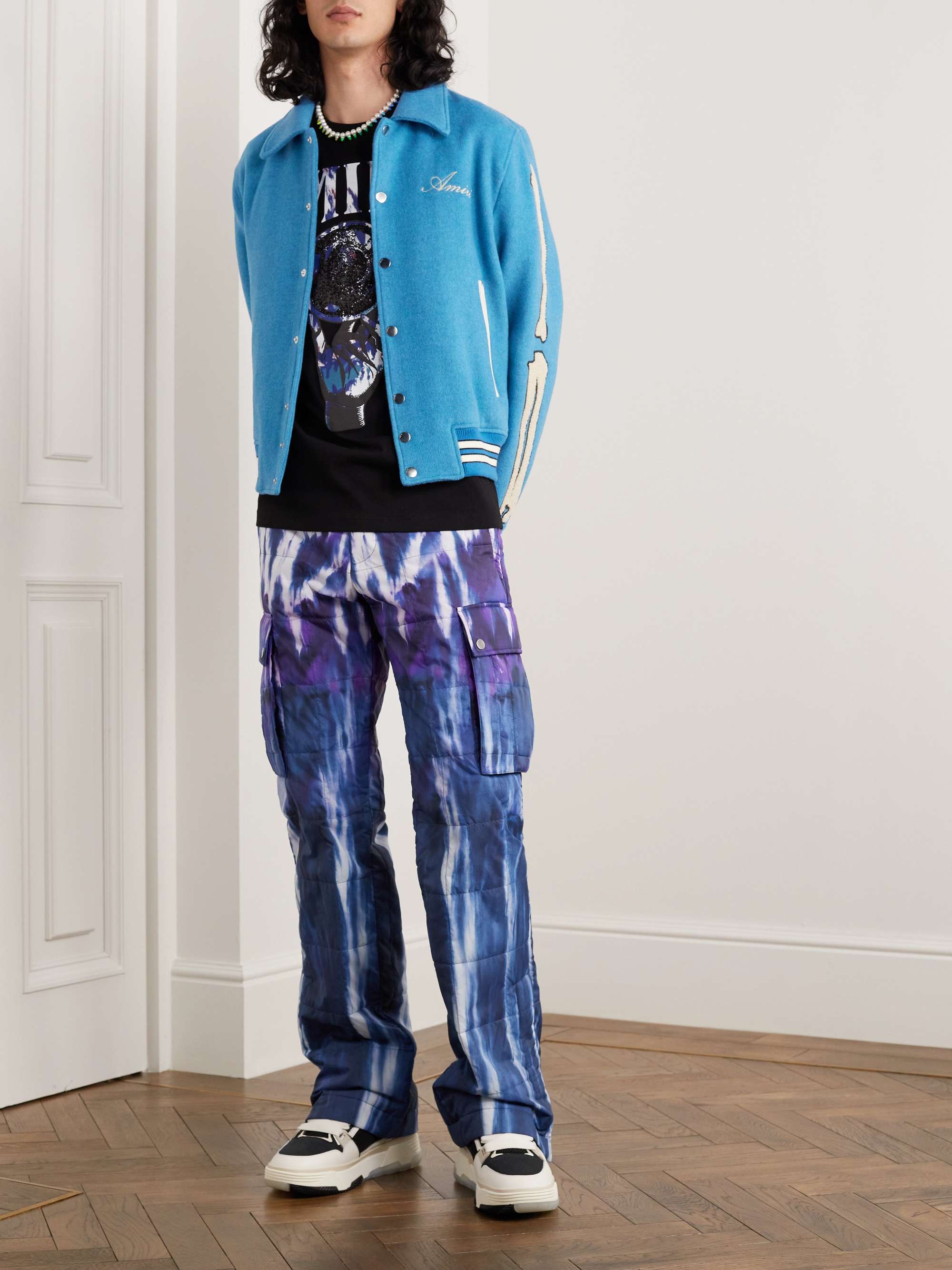 AMIRI Appliquéd Wool-Blend Varsity Jacket