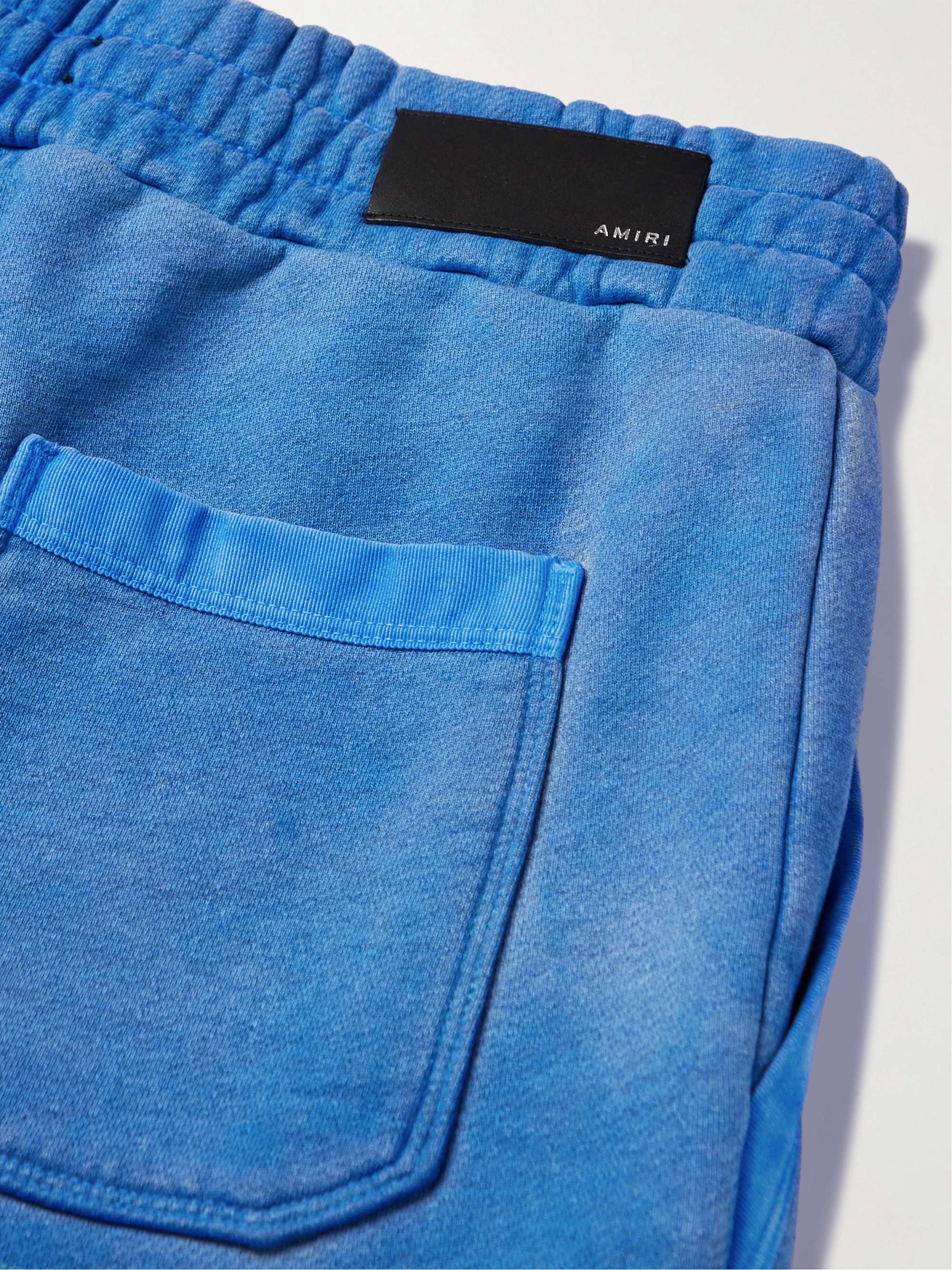AMIRI Tapered Leather-Appliquéd Supima Cotton-Jersey Sweatpants