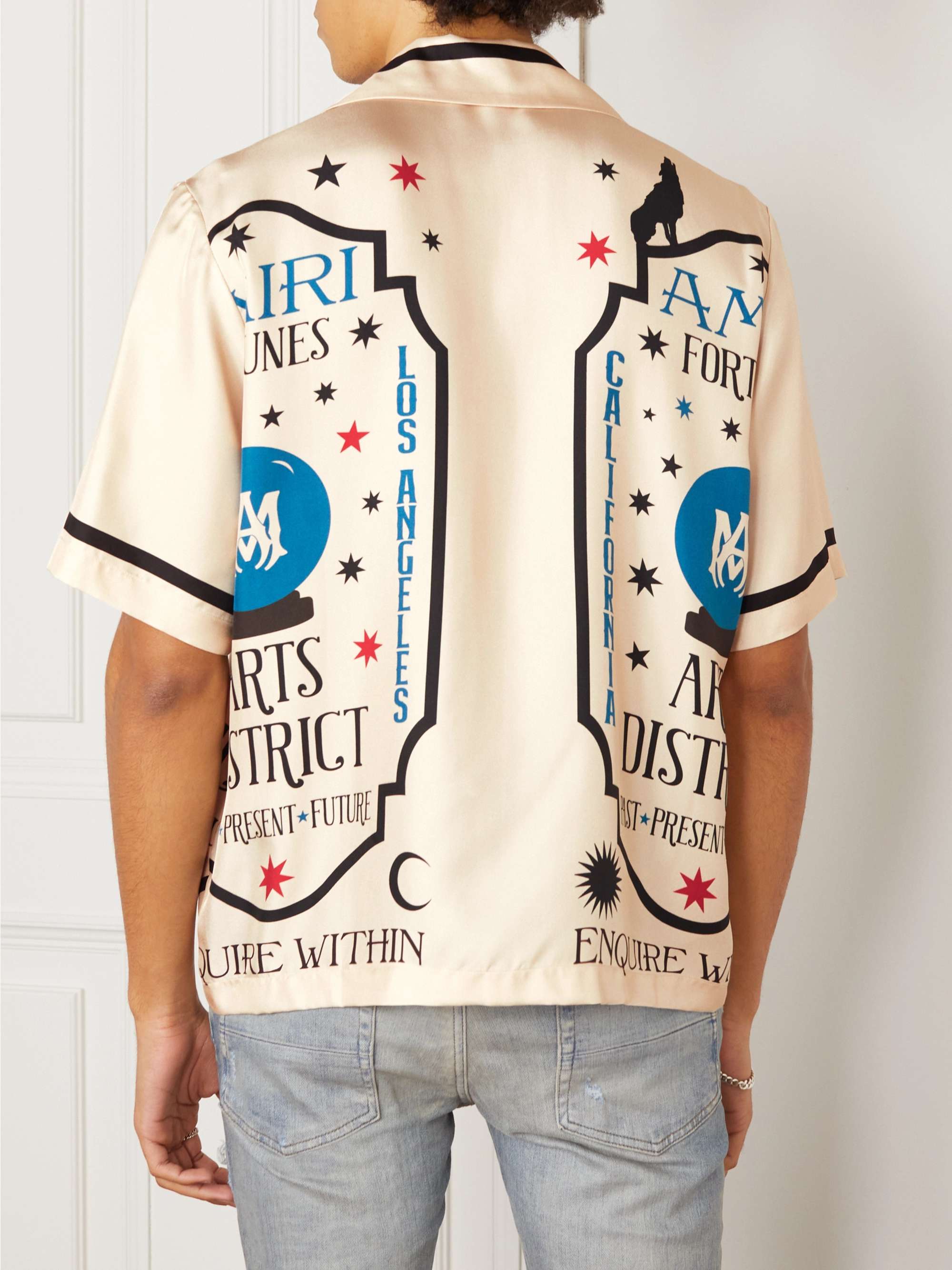 AMIRI Camp-Collar Printed Silk-Twill Shirt