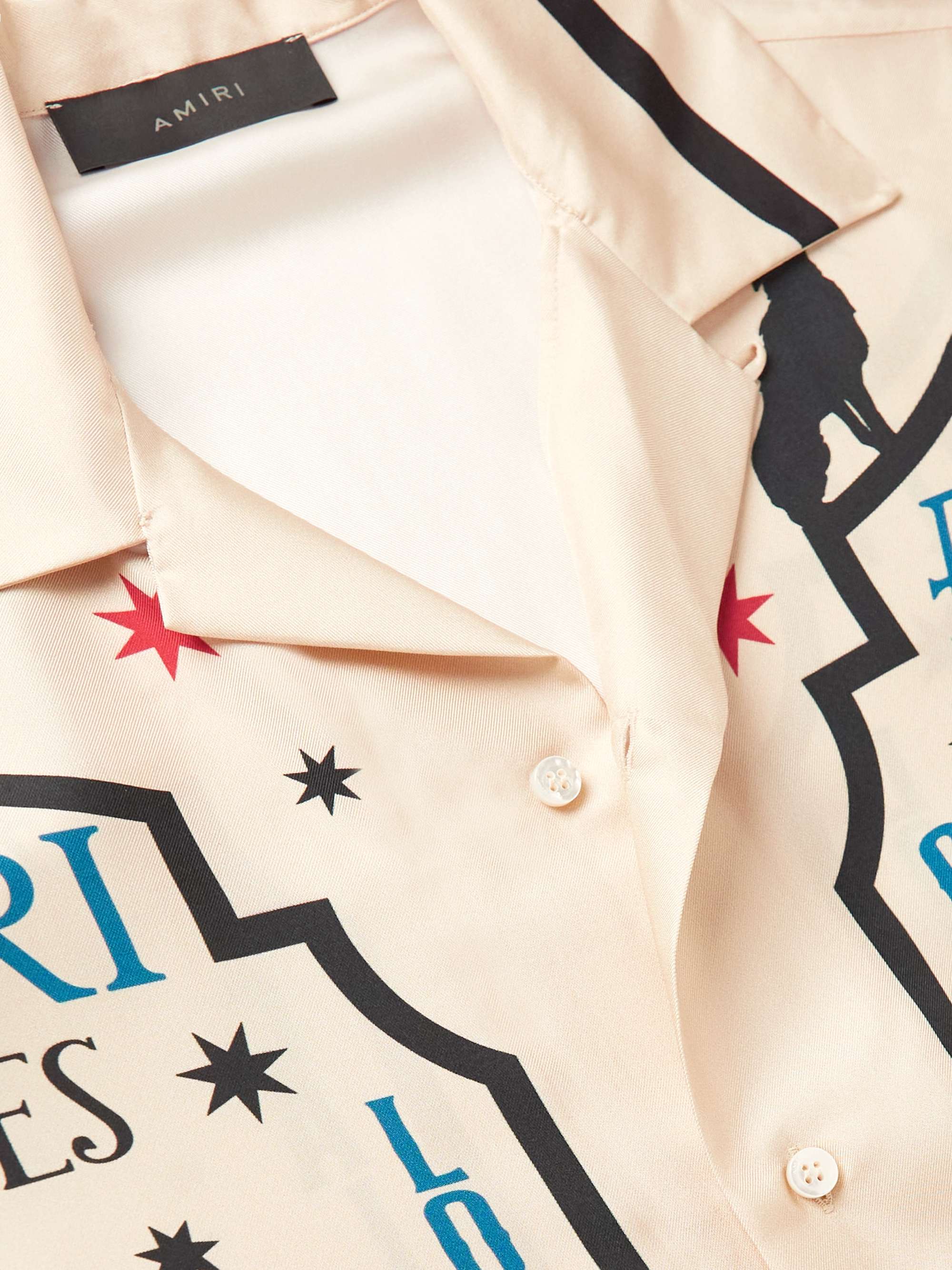 AMIRI Camp-Collar Printed Silk-Twill Shirt