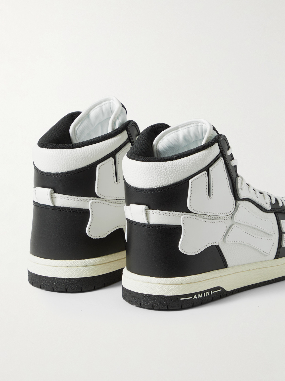 Shop Amiri Skel-top Colour-block Leather High-top Sneakers In Black