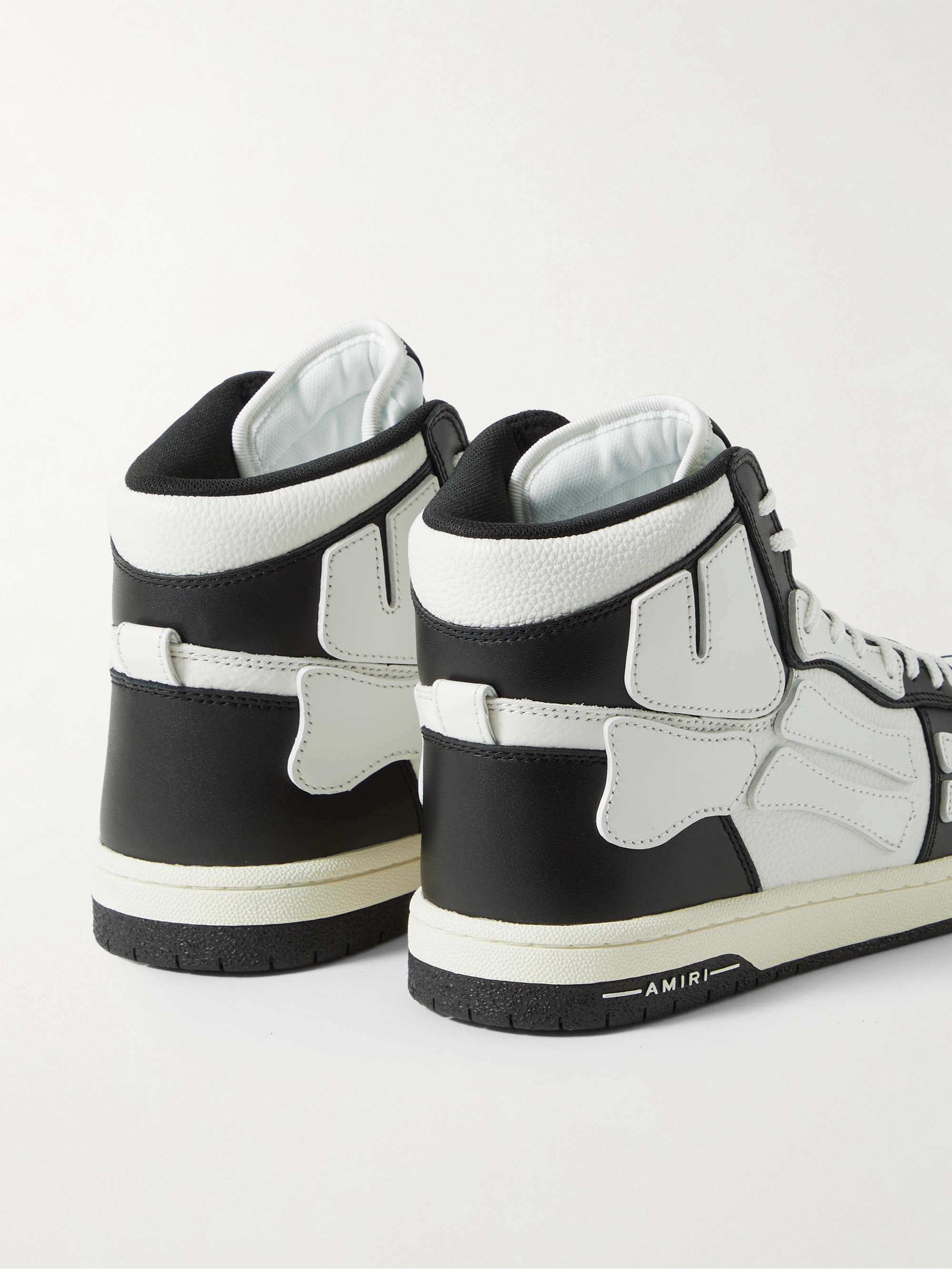 AMIRI Skel-Top Colour-Block Leather and Nubuck High-Top Sneakers