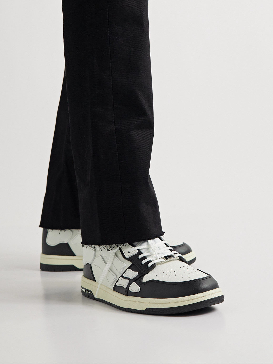 Shop Amiri Skel-top Colour-block Leather High-top Sneakers In Black