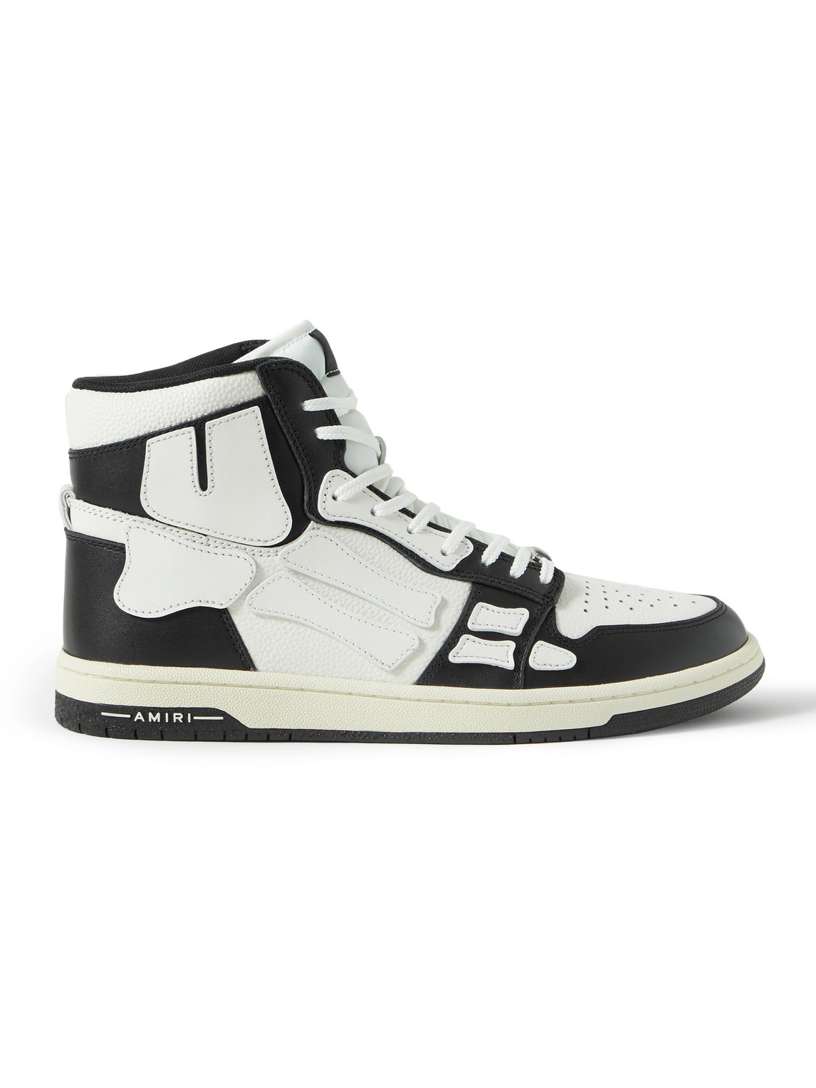 Shop Amiri Skel-top Colour-block Leather High-top Sneakers In Black