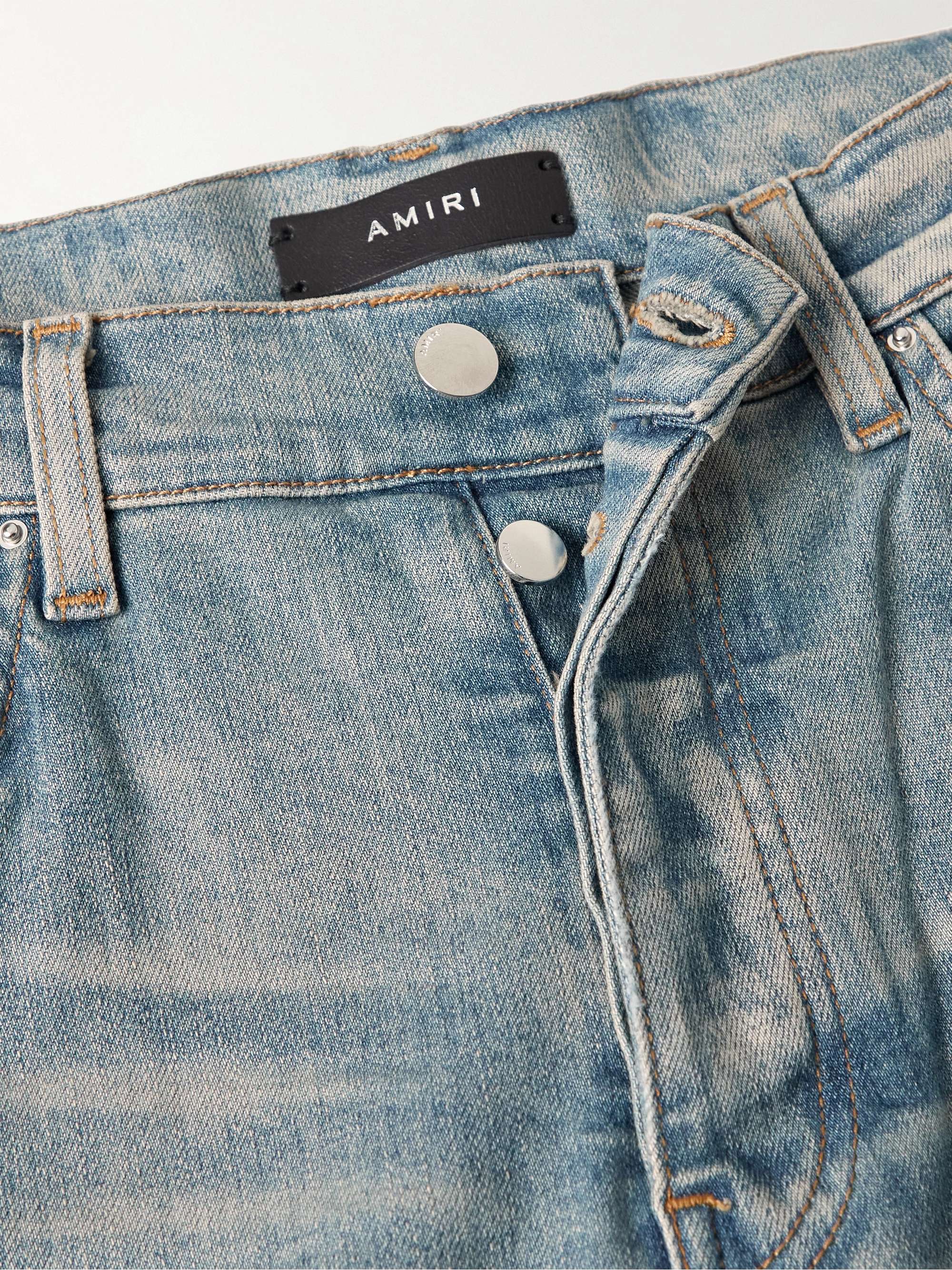 AMIRI MX1 Skinny-Fit Panelled Distressed Jeans