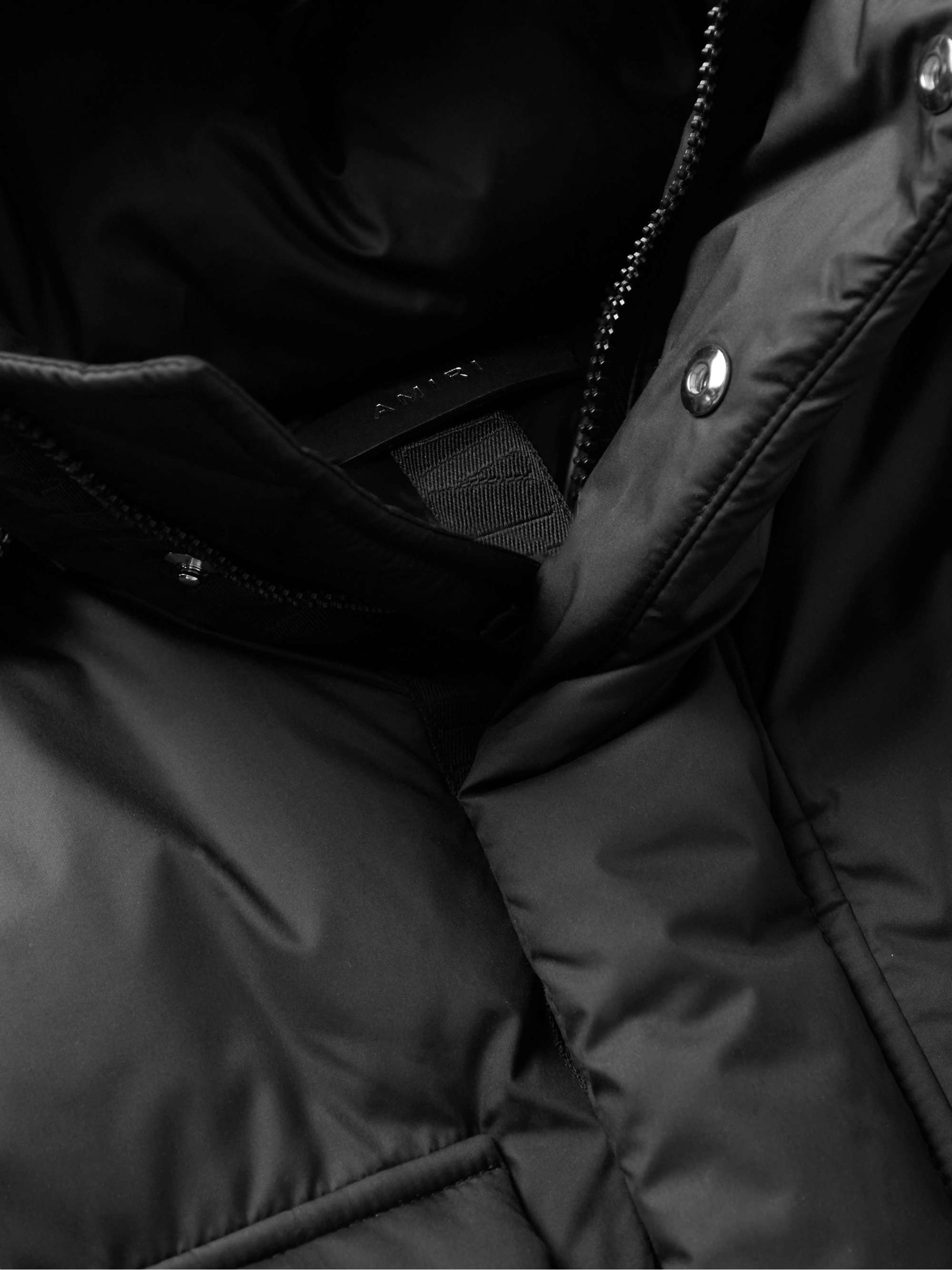 AMIRI Logo-Print Quilted Shell Hooded Down Jacket