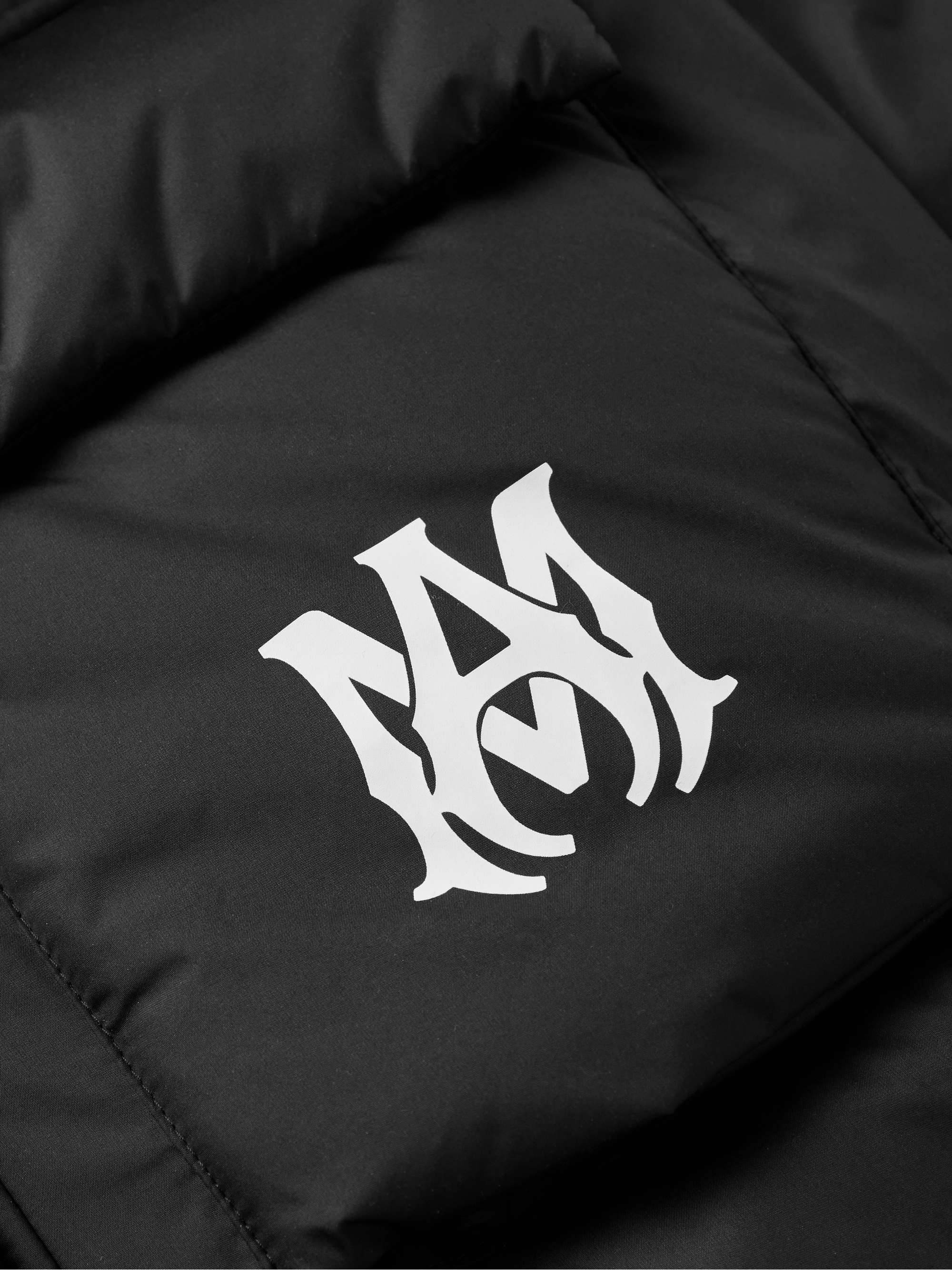 AMIRI Logo-Print Quilted Shell Hooded Down Jacket
