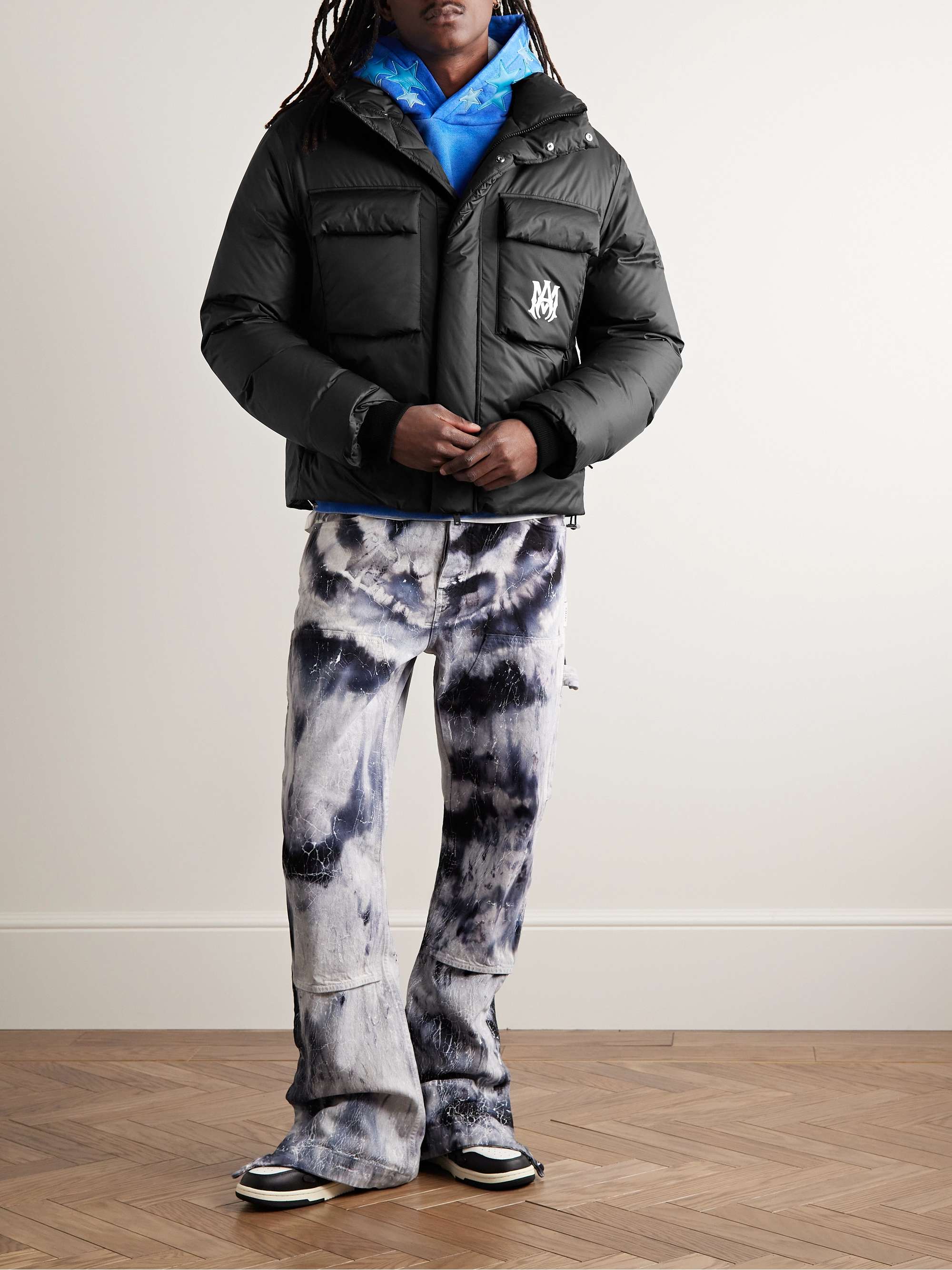 AMIRI Logo-Print Quilted Shell Hooded Down Jacket