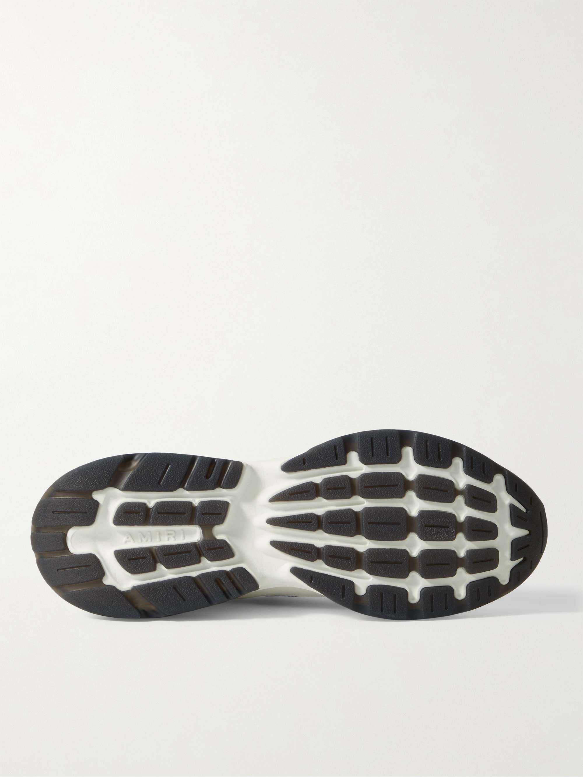 AMIRI Bone Runner Leather-Trimmed Mesh Sneakers
