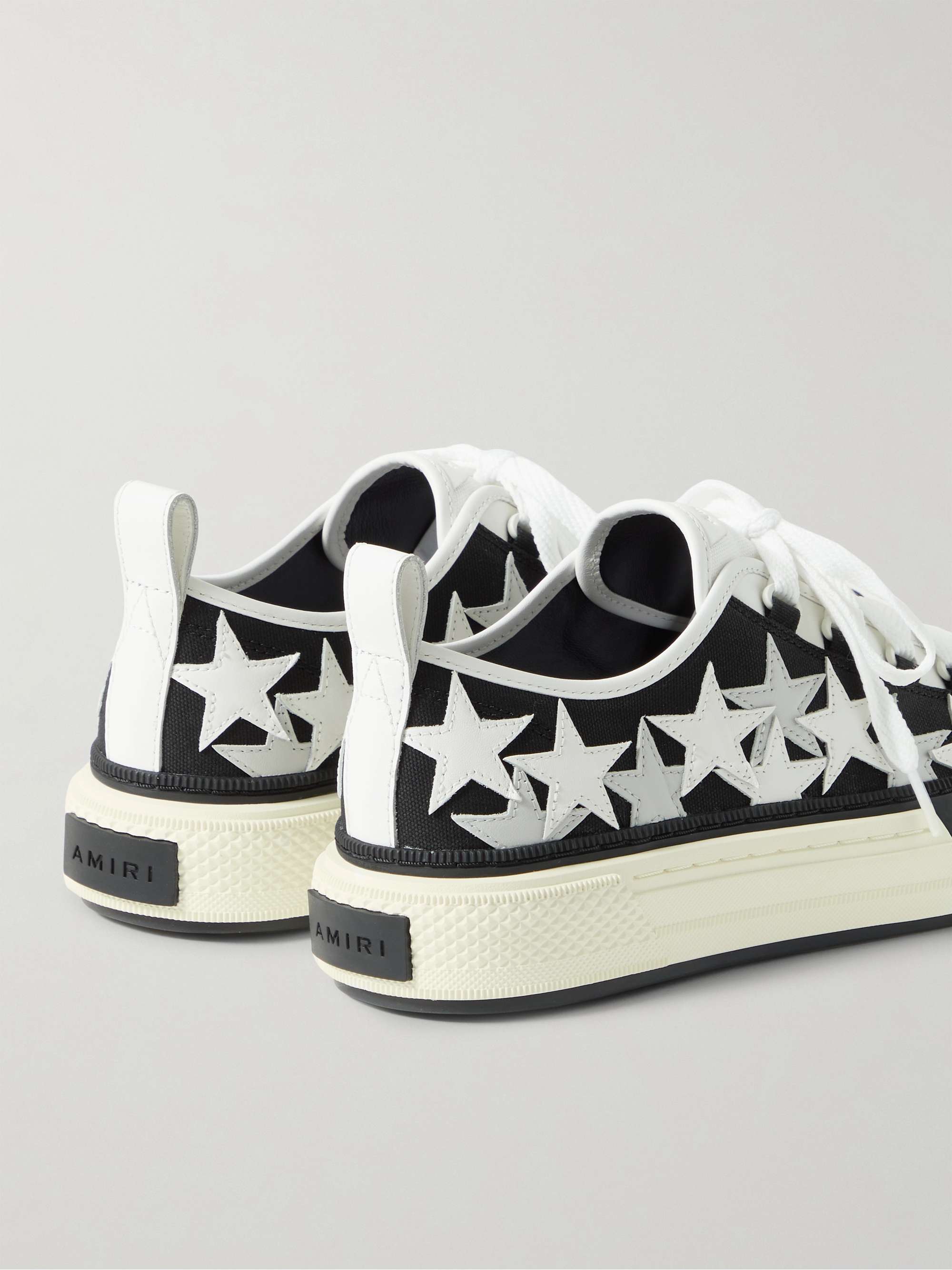 AMIRI Appliquéd Leather and Canvas Sneakers