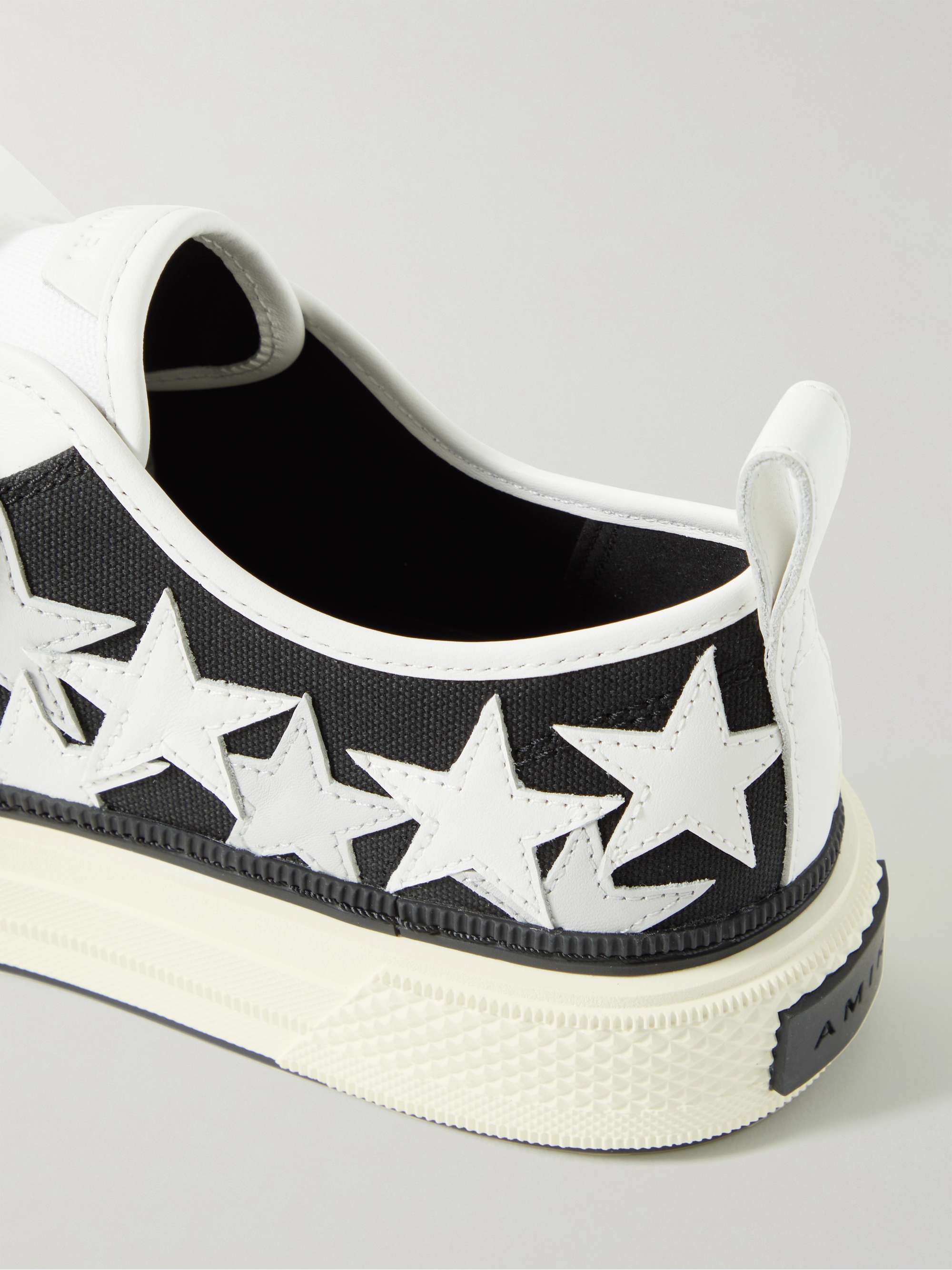 AMIRI Appliquéd Leather and Canvas Sneakers