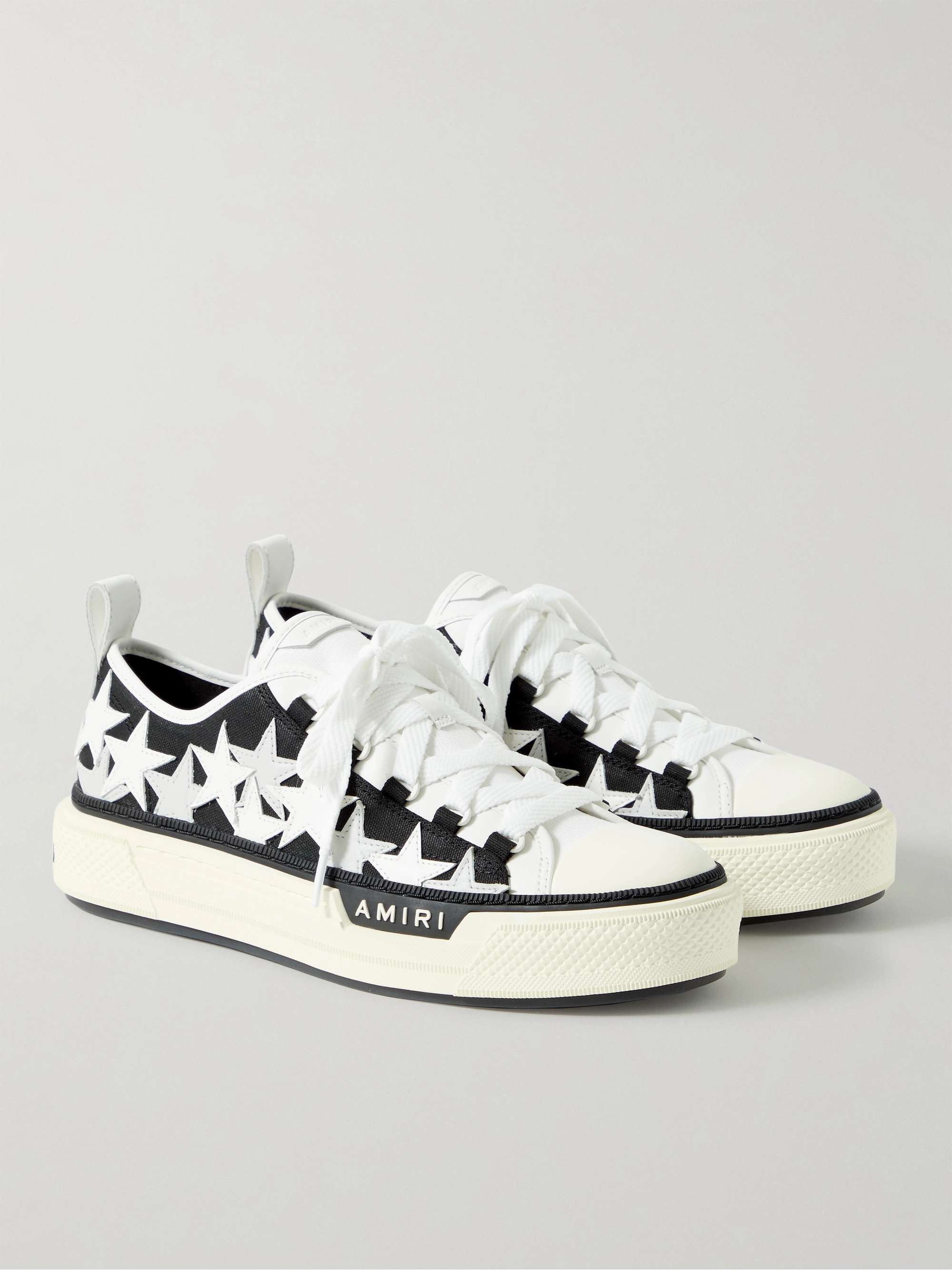 AMIRI Appliquéd Leather and Canvas Sneakers