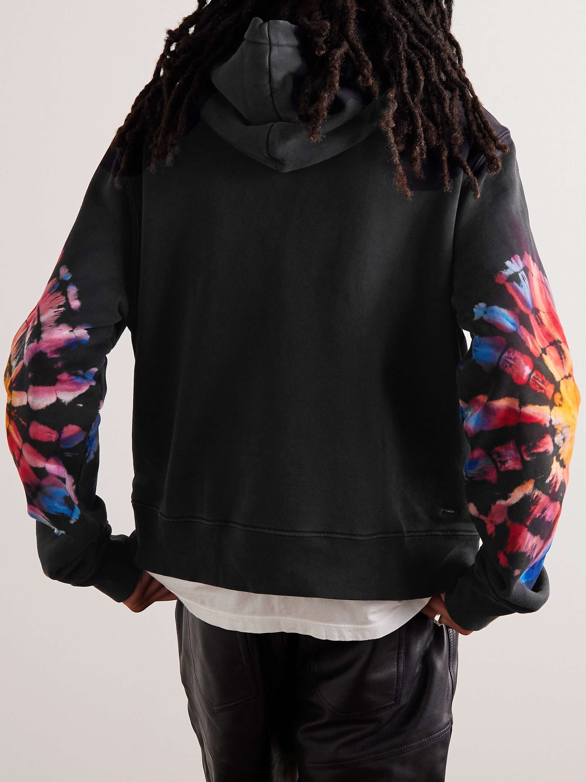 AMIRI Logo-Print Tie-Dyed Cotton-Jersey Hoodie