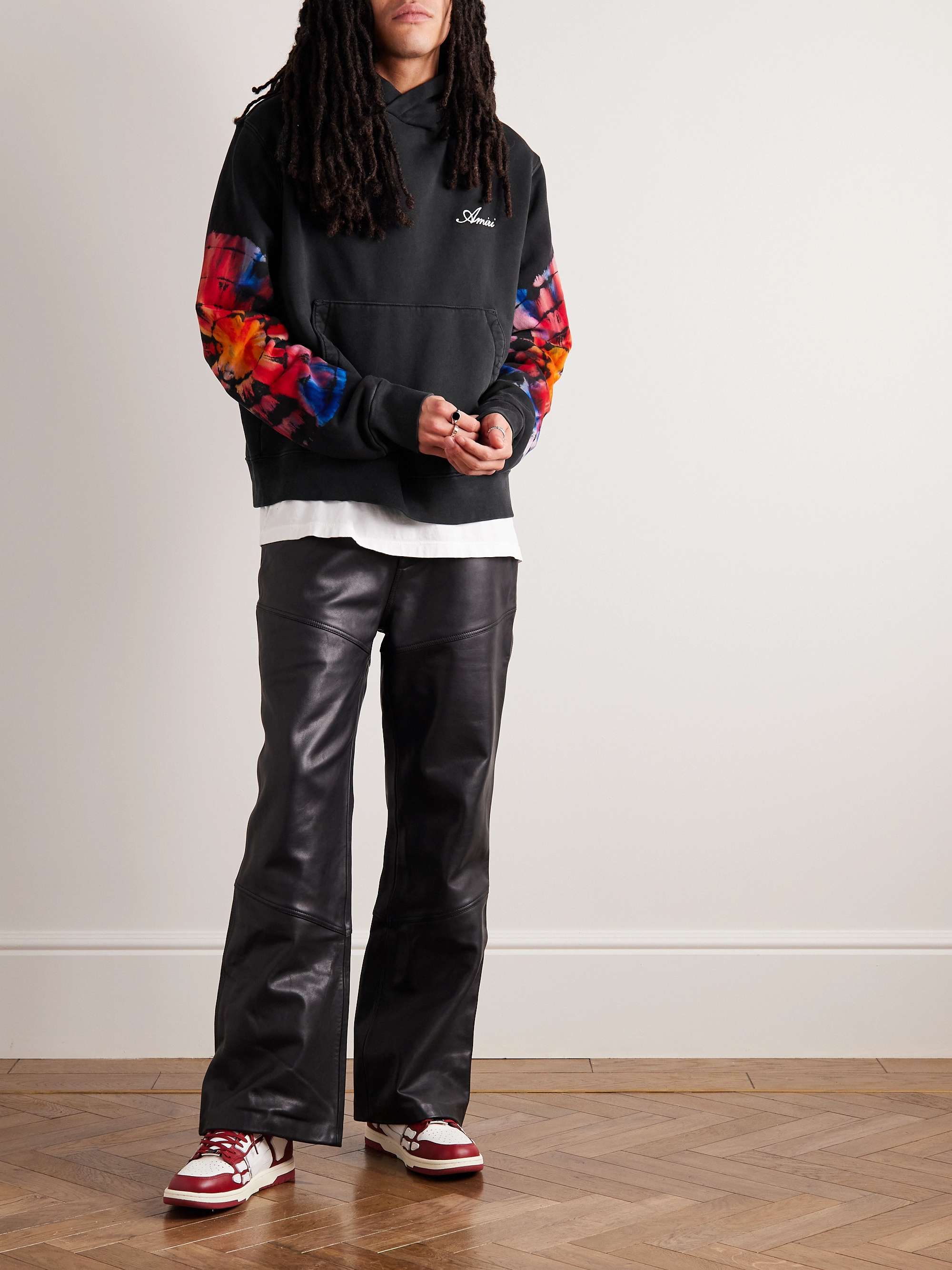 AMIRI Logo-Print Tie-Dyed Cotton-Jersey Hoodie