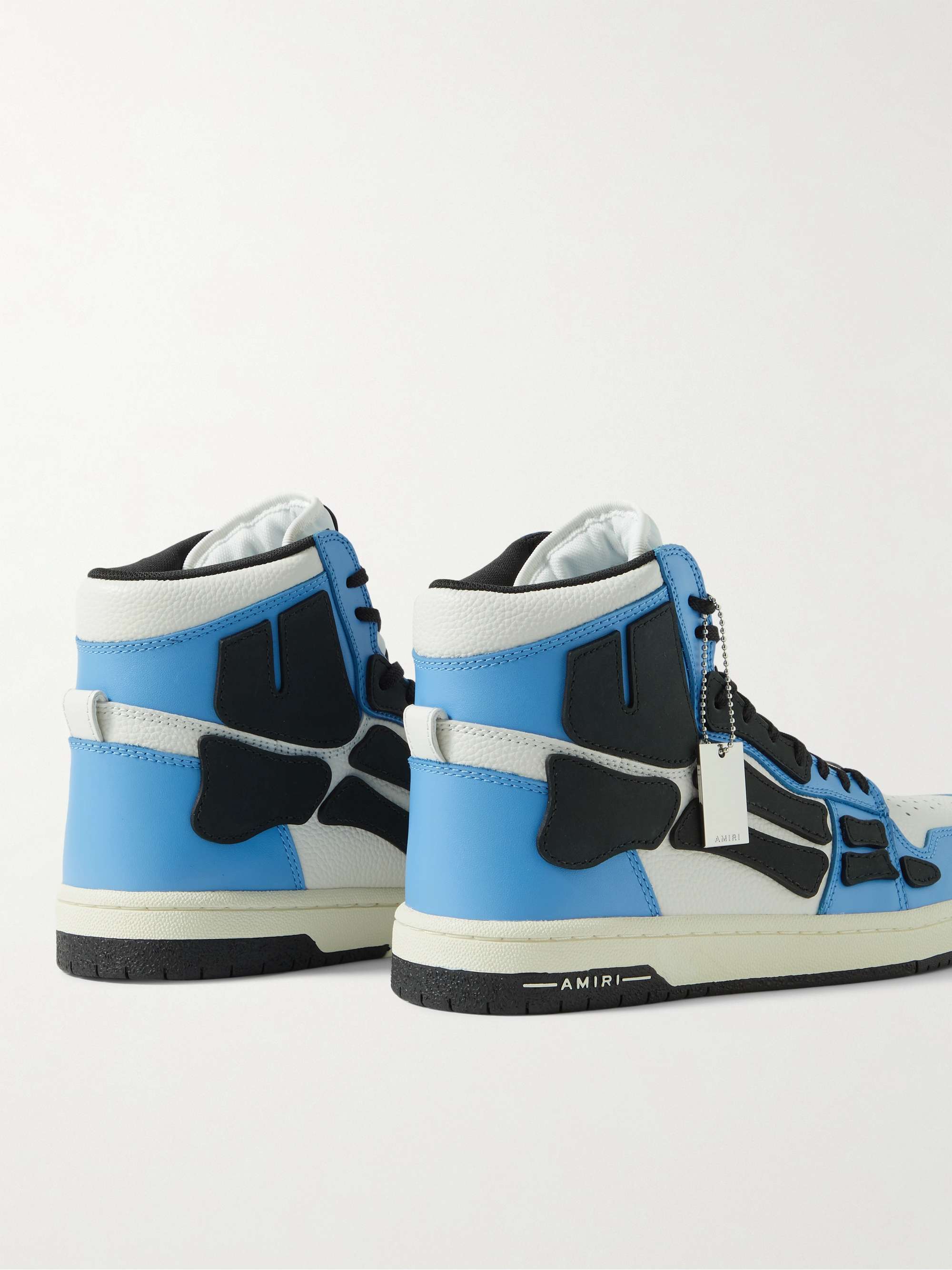 AMIRI Skel-Top Colour-Block Leather and Nubuck High-Top Sneakers