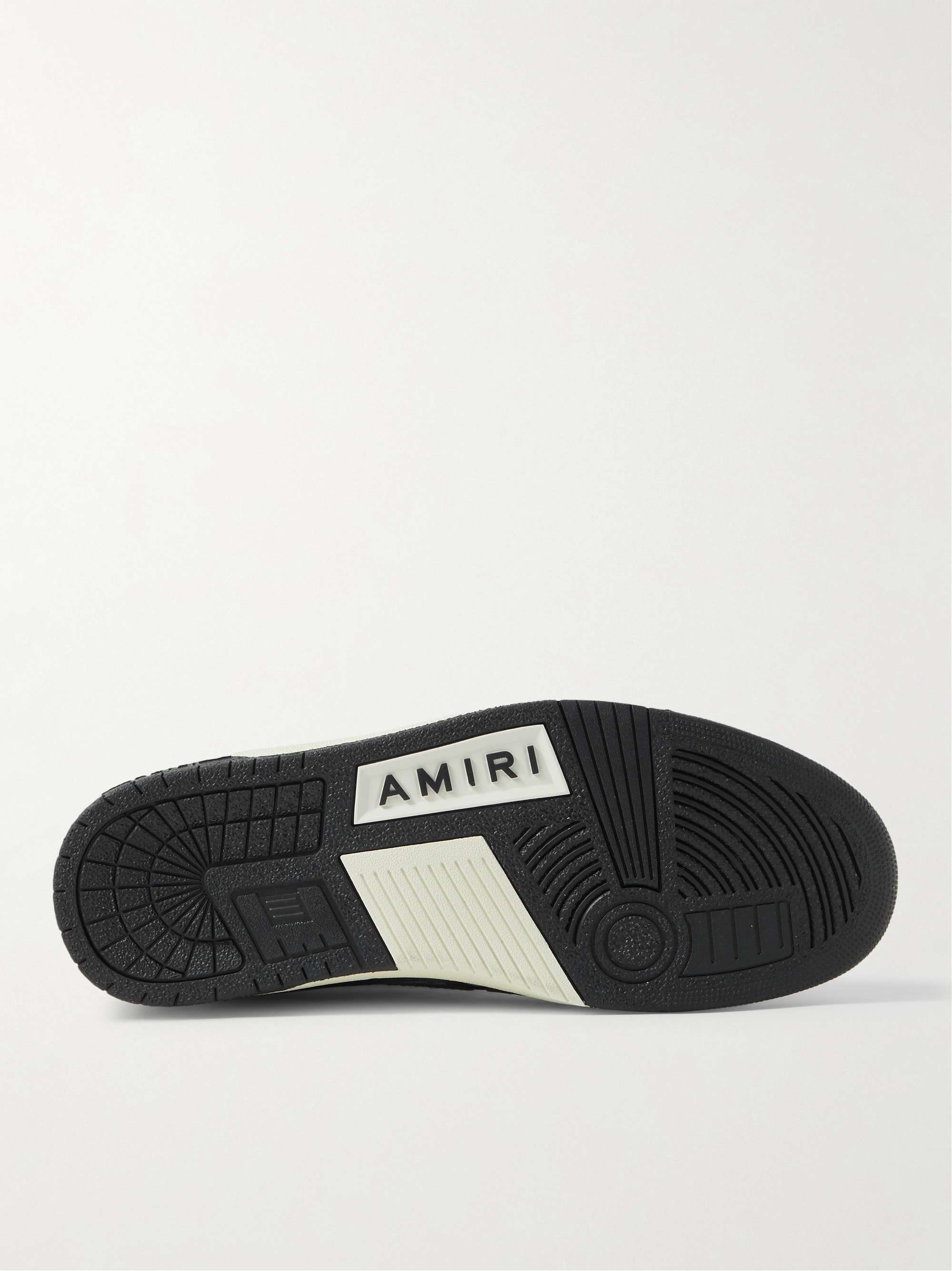 AMIRI Skel-Top Colour-Block Leather and Nubuck High-Top Sneakers