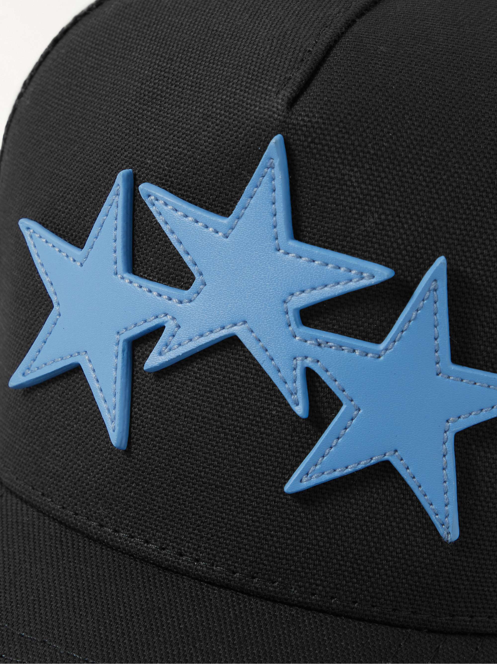 AMIRI Leather-Trimmed Cotton-Canvas and Mesh Trucker Cap