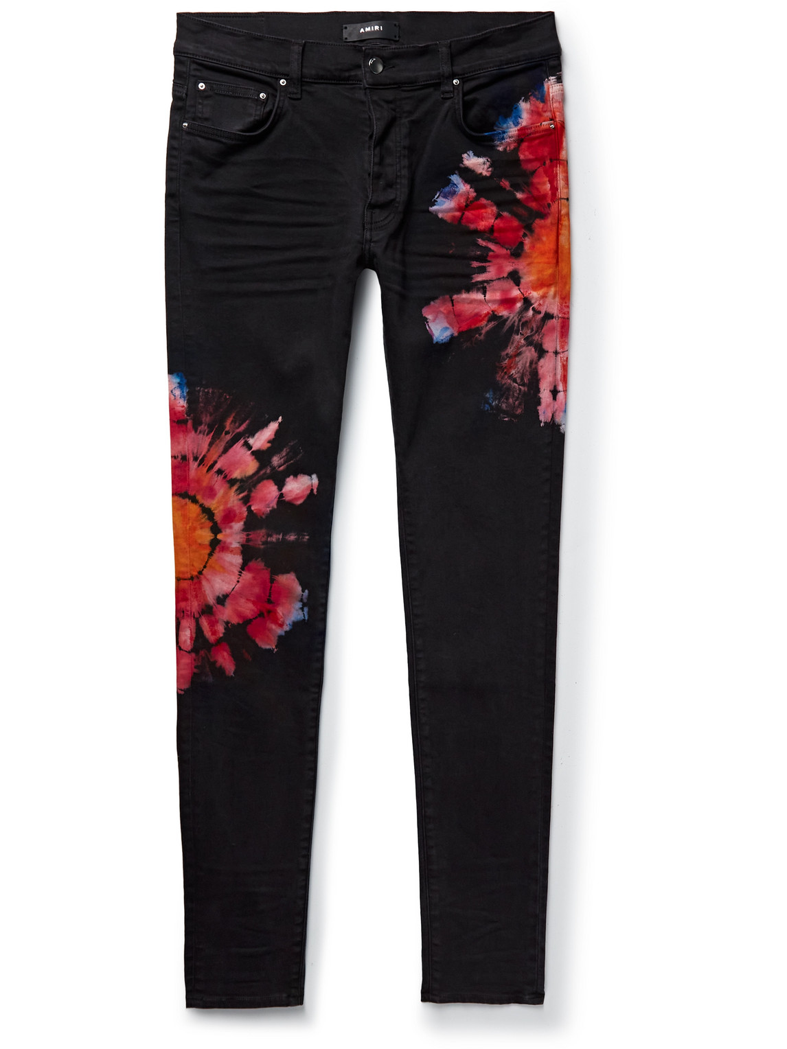 Amiri Tie Dye Stretch Denim Jeans In Multi