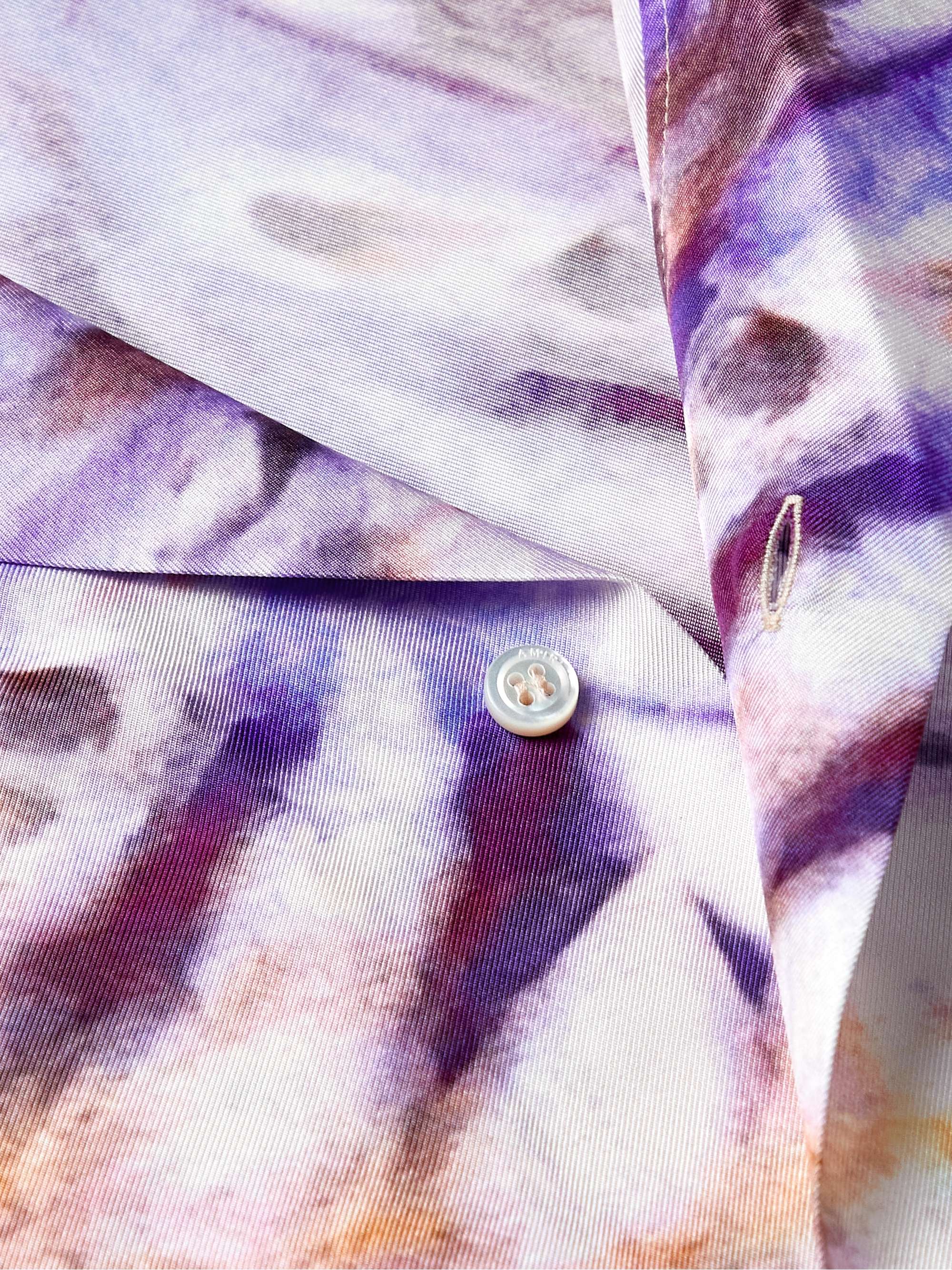 AMIRI Camicia in twill di seta tie-dye con colletto convertibile
