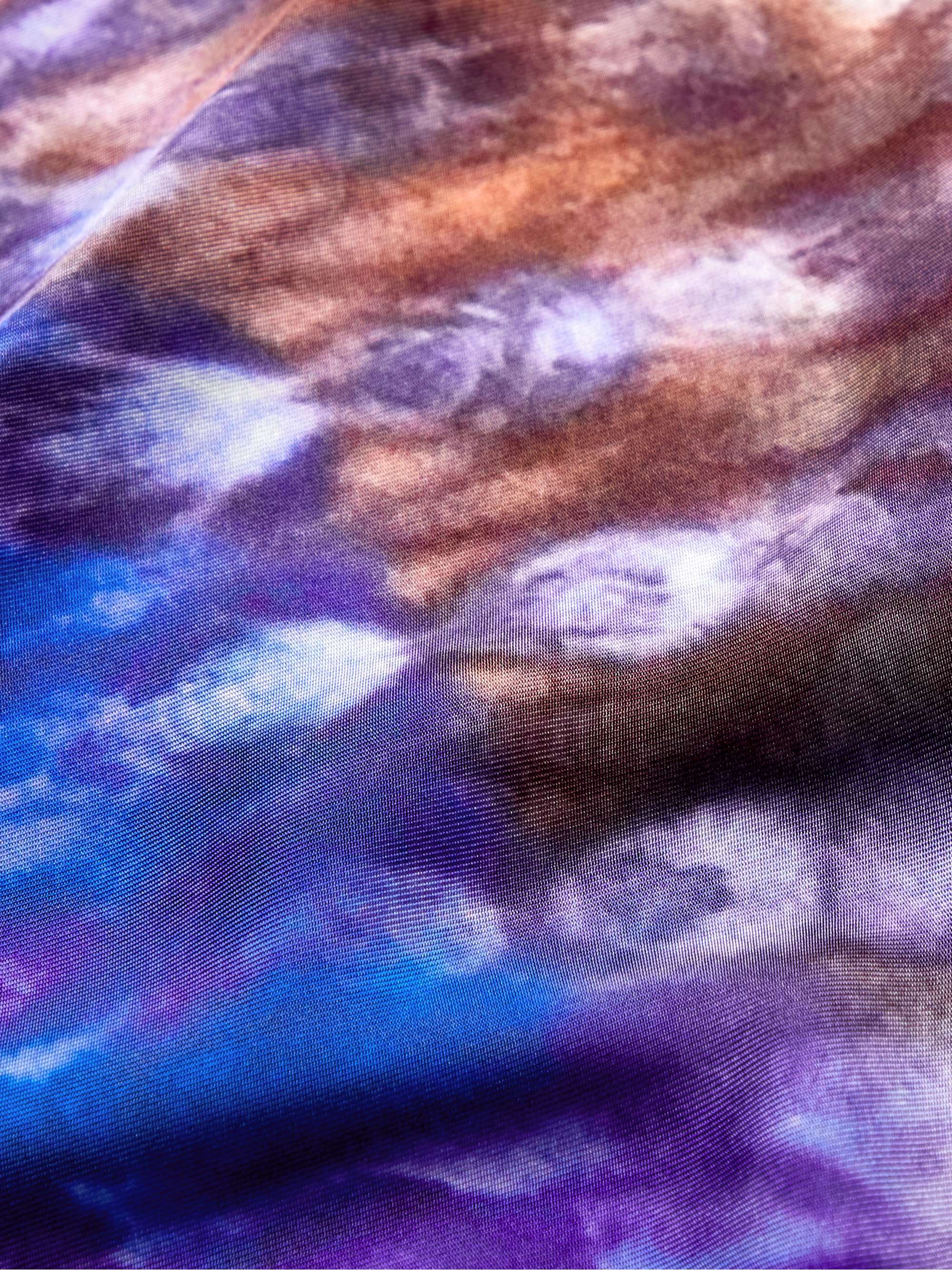 AMIRI Camicia in twill di seta tie-dye con colletto convertibile