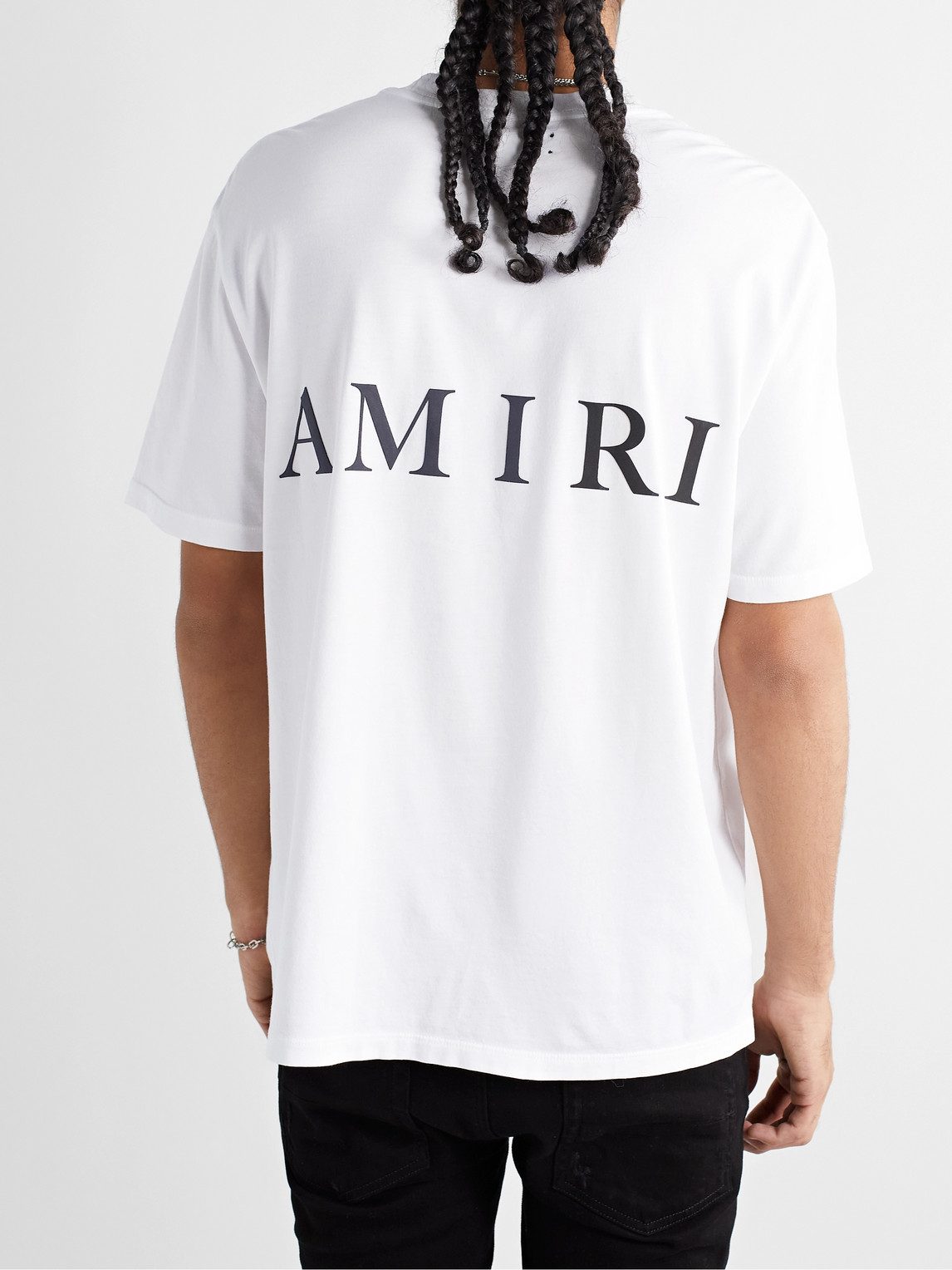 Shop Amiri Logo-print Cotton-jersey T-shirt In White