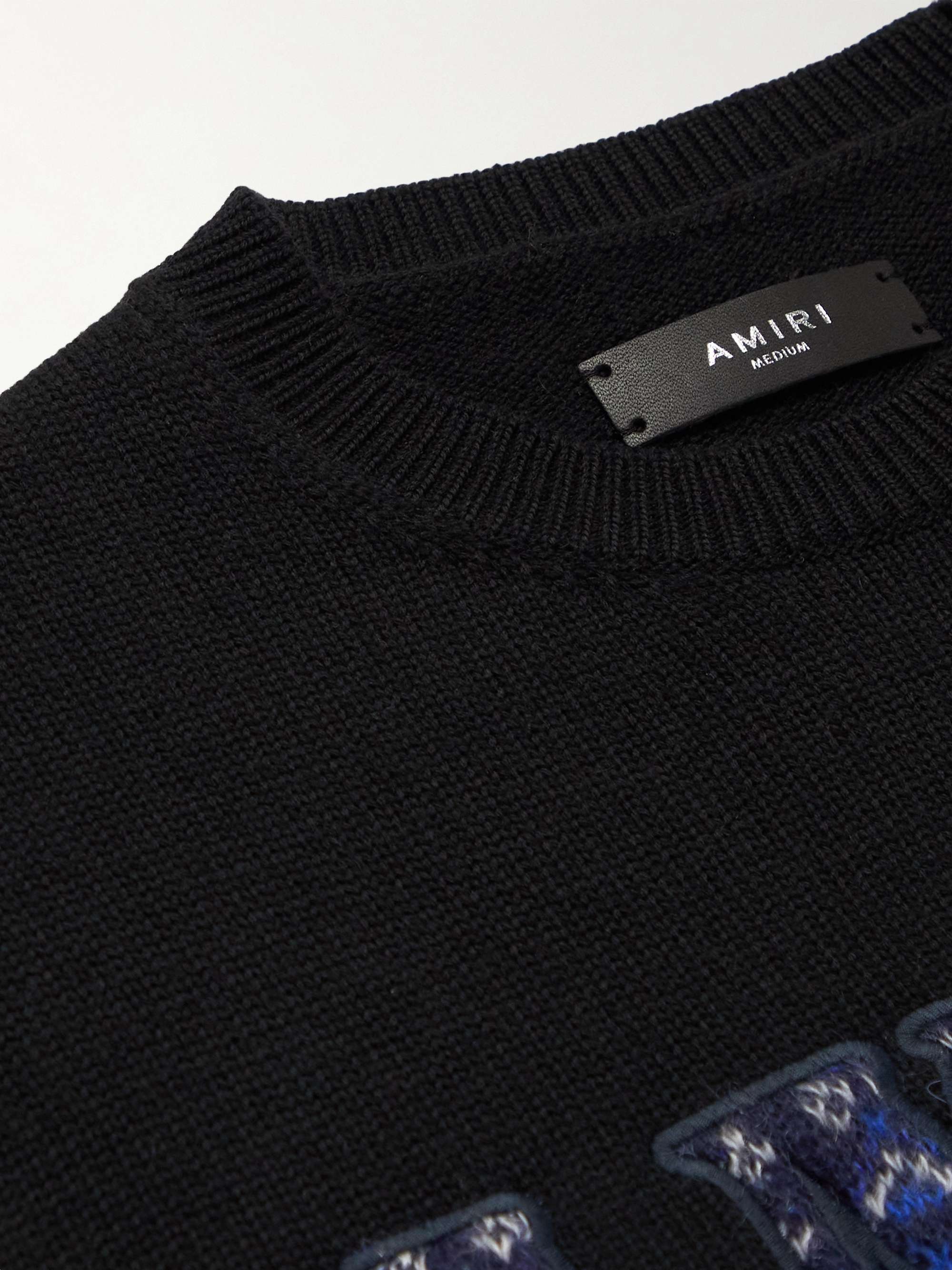 AMIRI Logo-Embroidered Wool-Blend Sweater