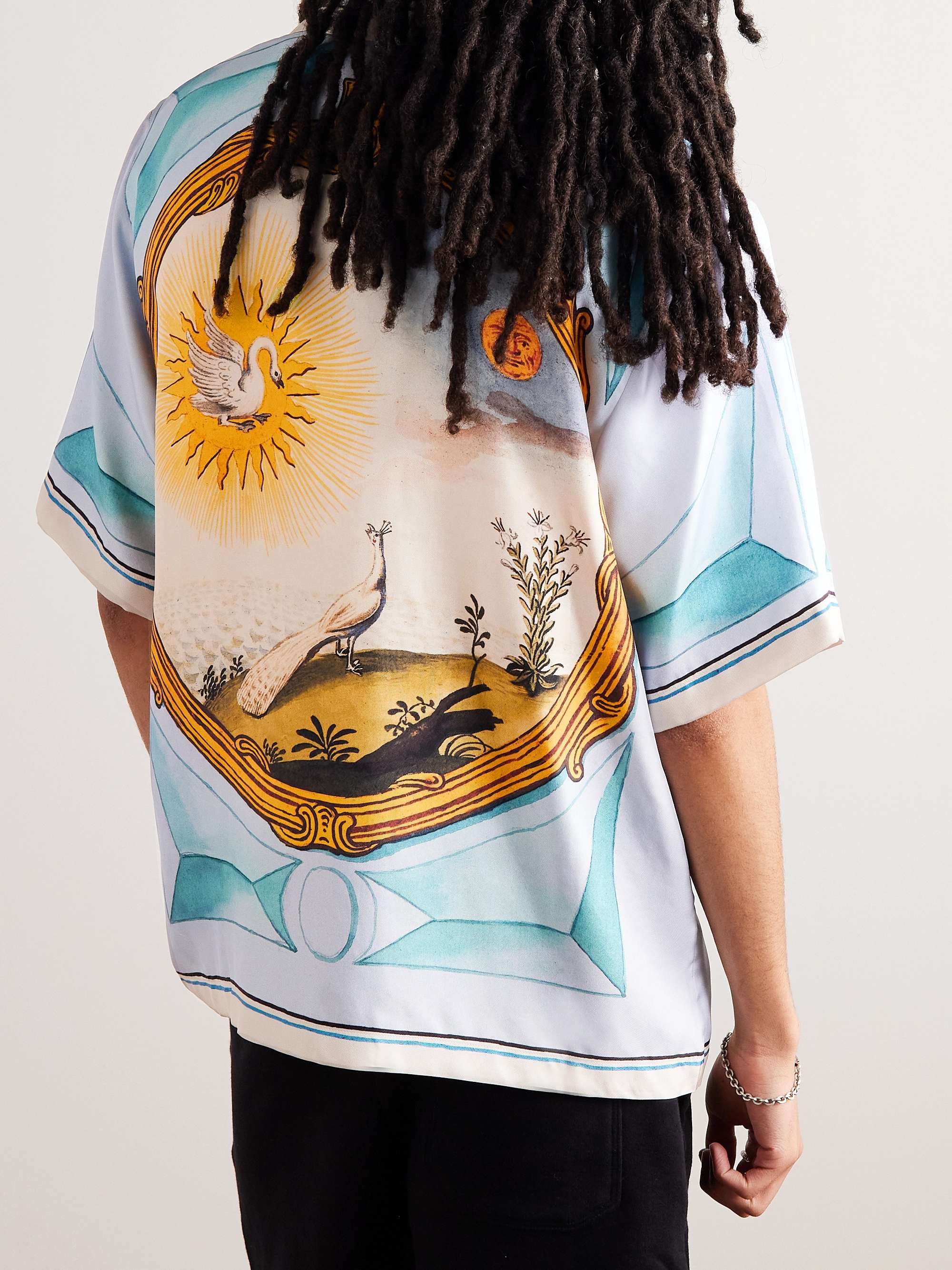 AMIRI Landscape Frame Camp-Collar Printed Silk-Twill Shirt