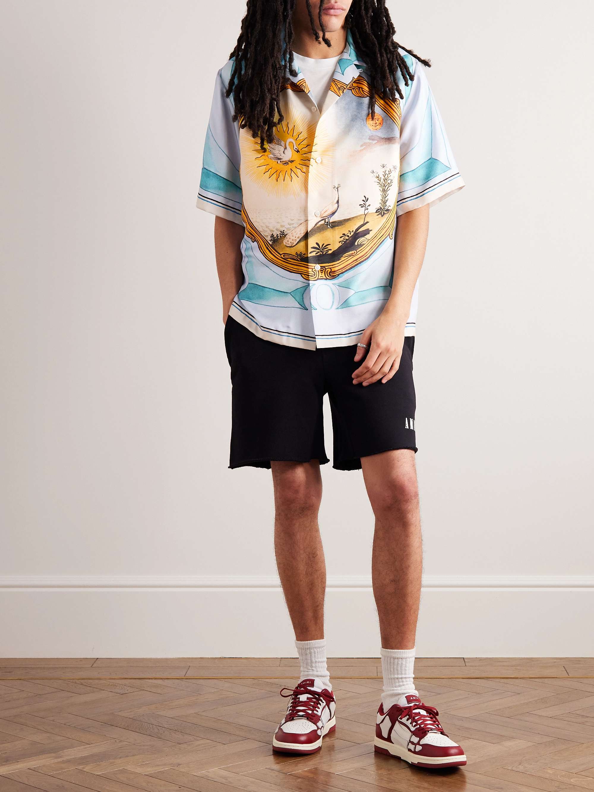 AMIRI Landscape Frame Camp-Collar Printed Silk-Twill Shirt