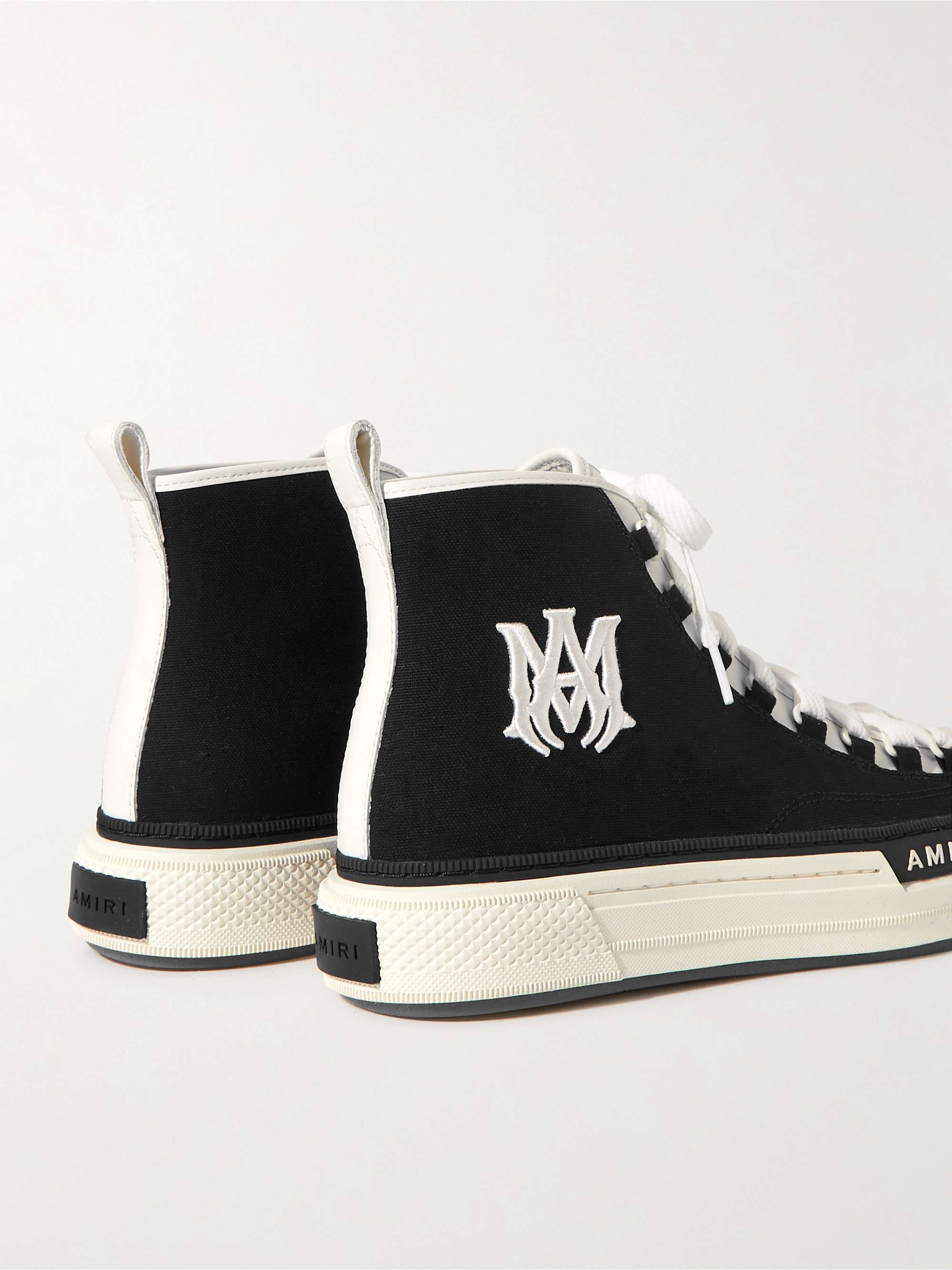 AMIRI MA Court Leather-Trimmed Canvas High-Top Sneakers