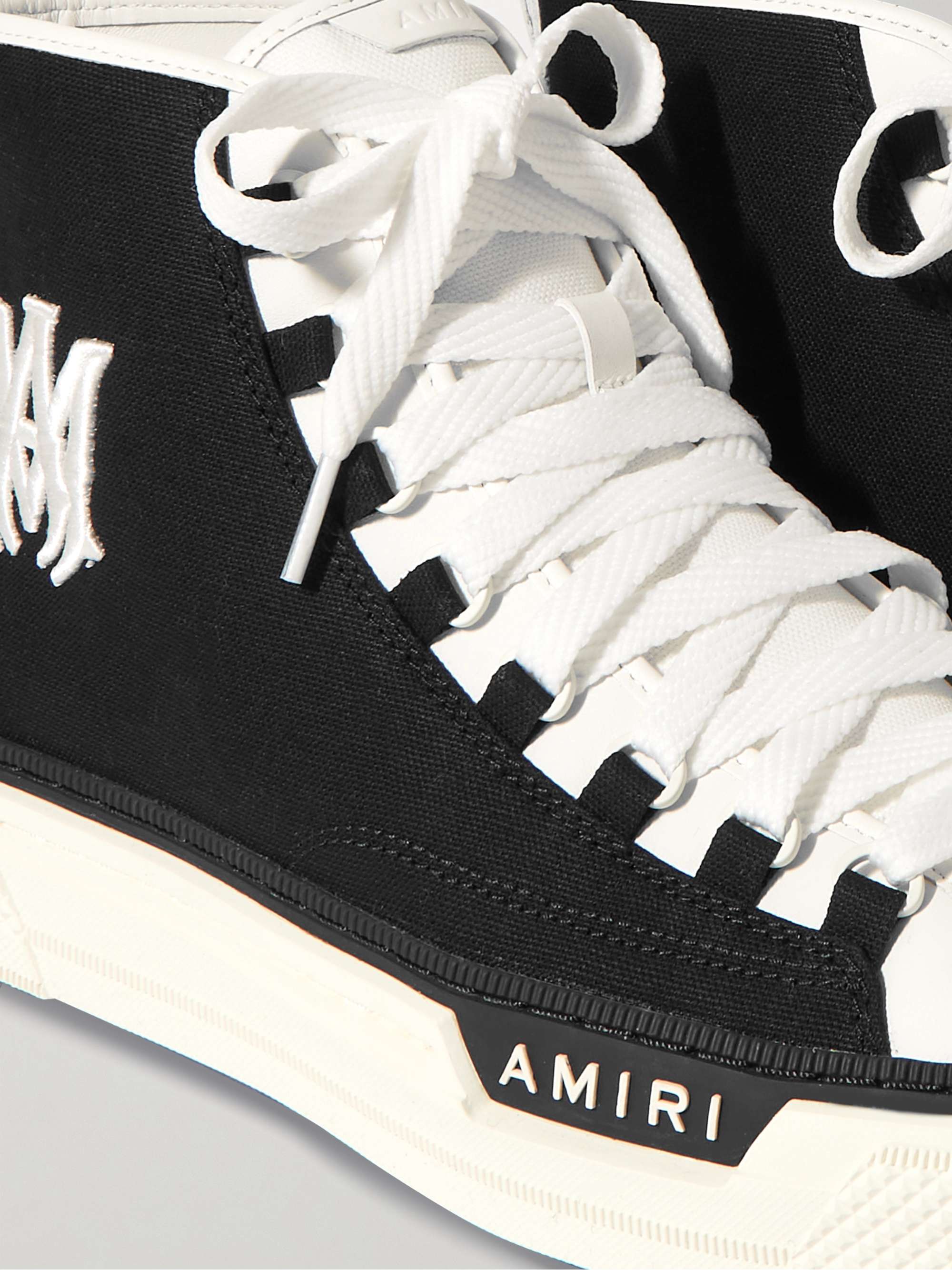 AMIRI MA Court Leather-Trimmed Canvas High-Top Sneakers