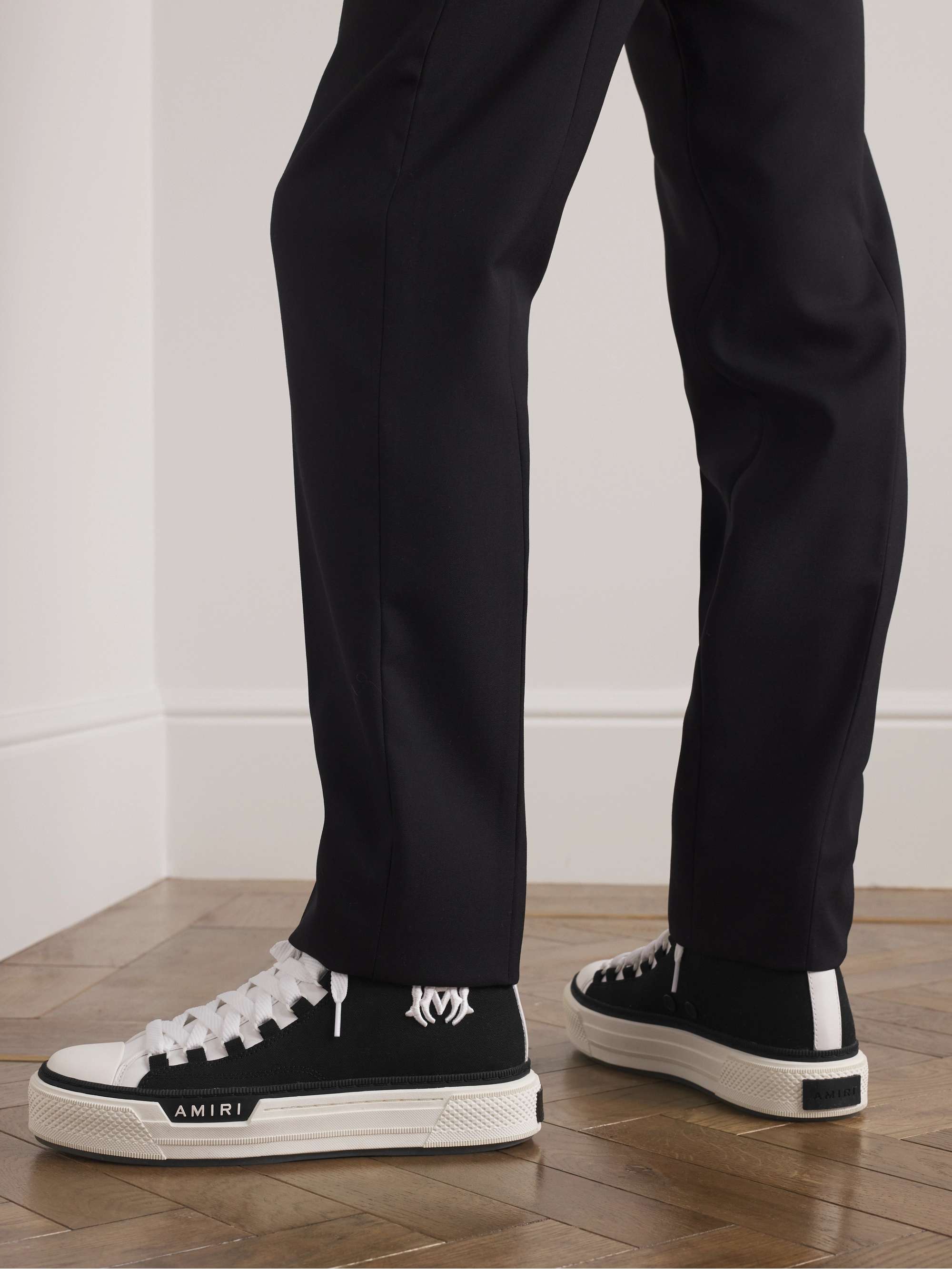 AMIRI MA Court Leather-Trimmed Canvas High-Top Sneakers