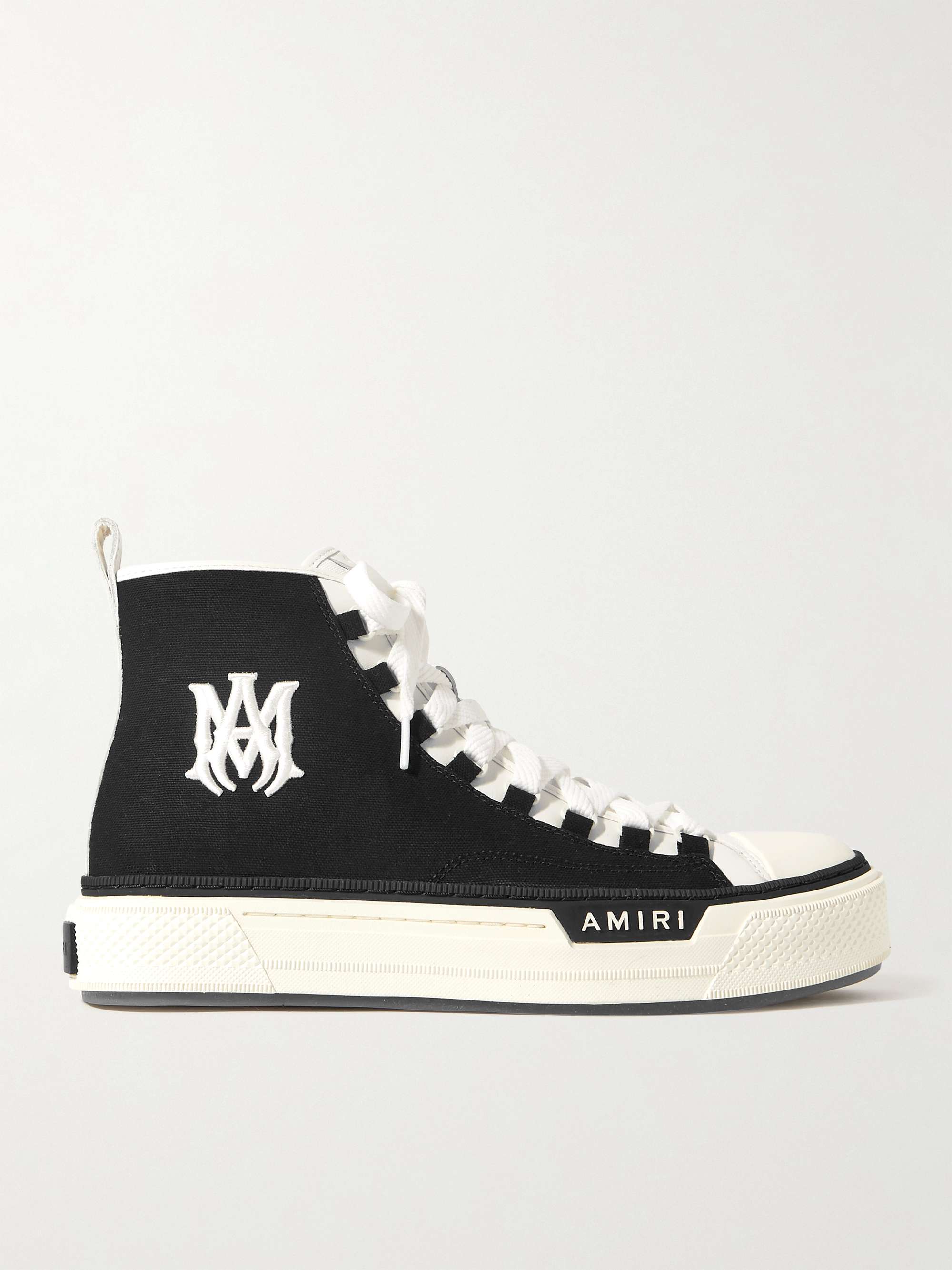 AMIRI MA Court Leather-Trimmed Canvas High-Top Sneakers