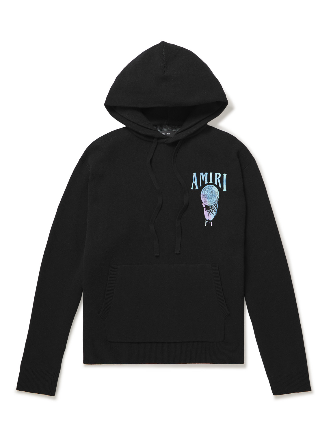 Amiri Crystal Ball Hooded Cashmere-blend Sweatshirt In Black