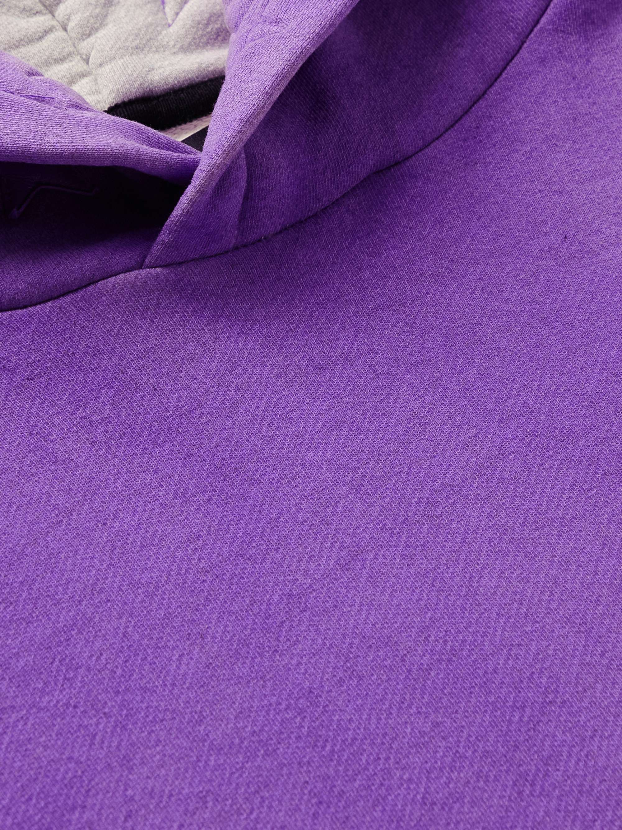 AMIRI Pigment Spray Star Leather-Trimmed Cotton-Jersey Hoodie