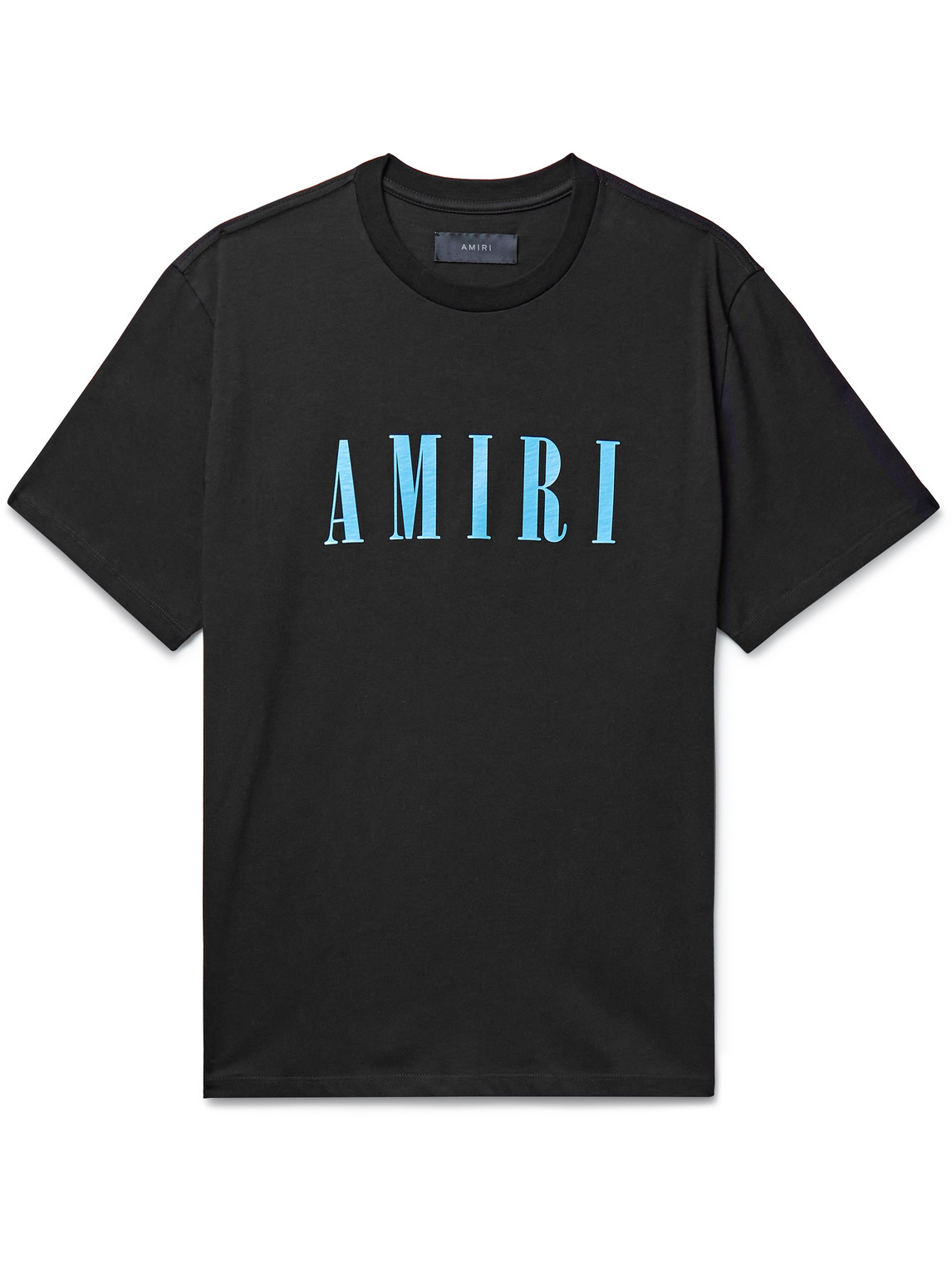 Shop Amiri Logo-print Cotton-jersey T-shirt In Black