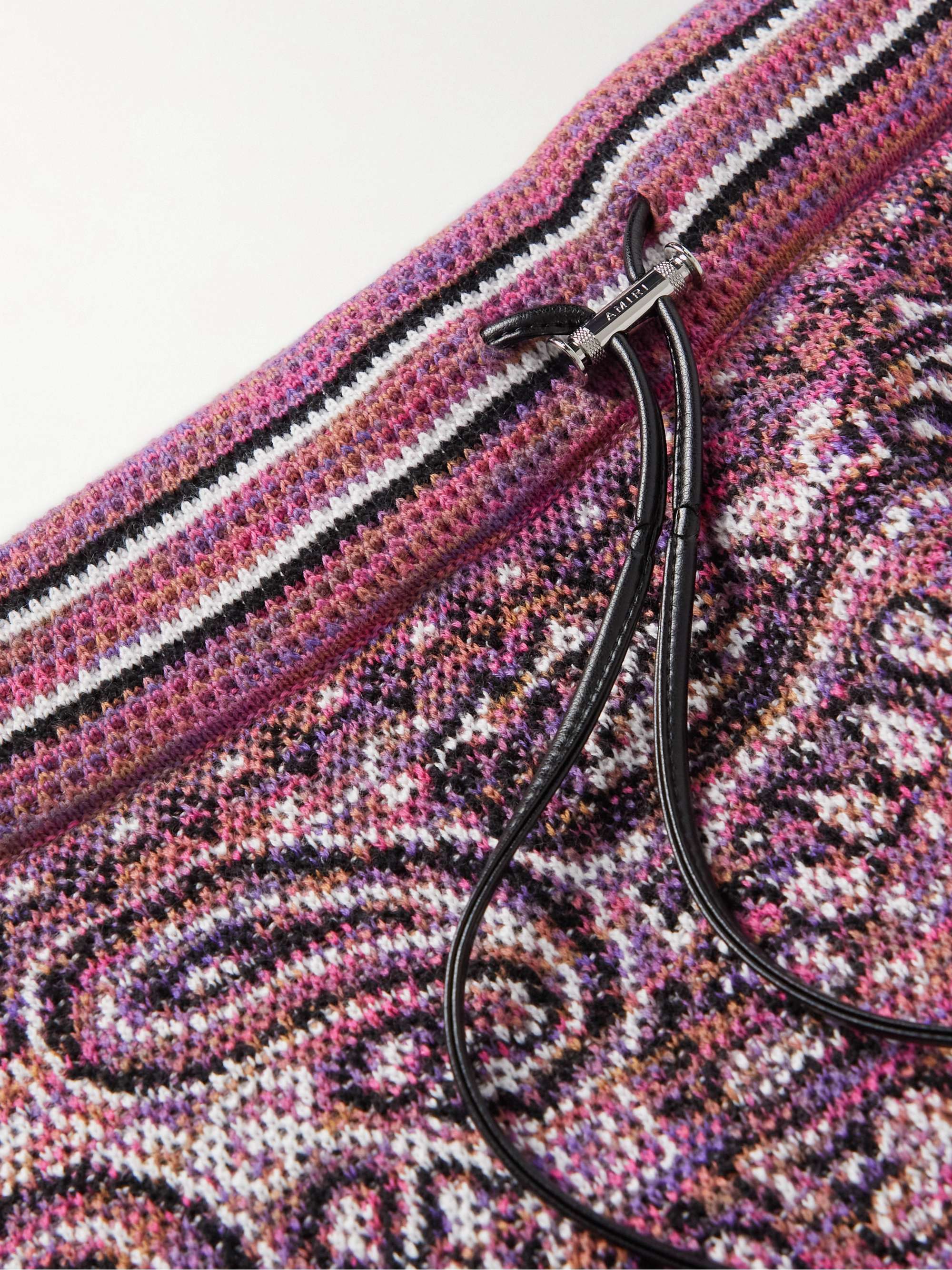 AMIRI Straight-Leg Space-Dyed Bandana-Jacquard Cotton Drawstring Shorts