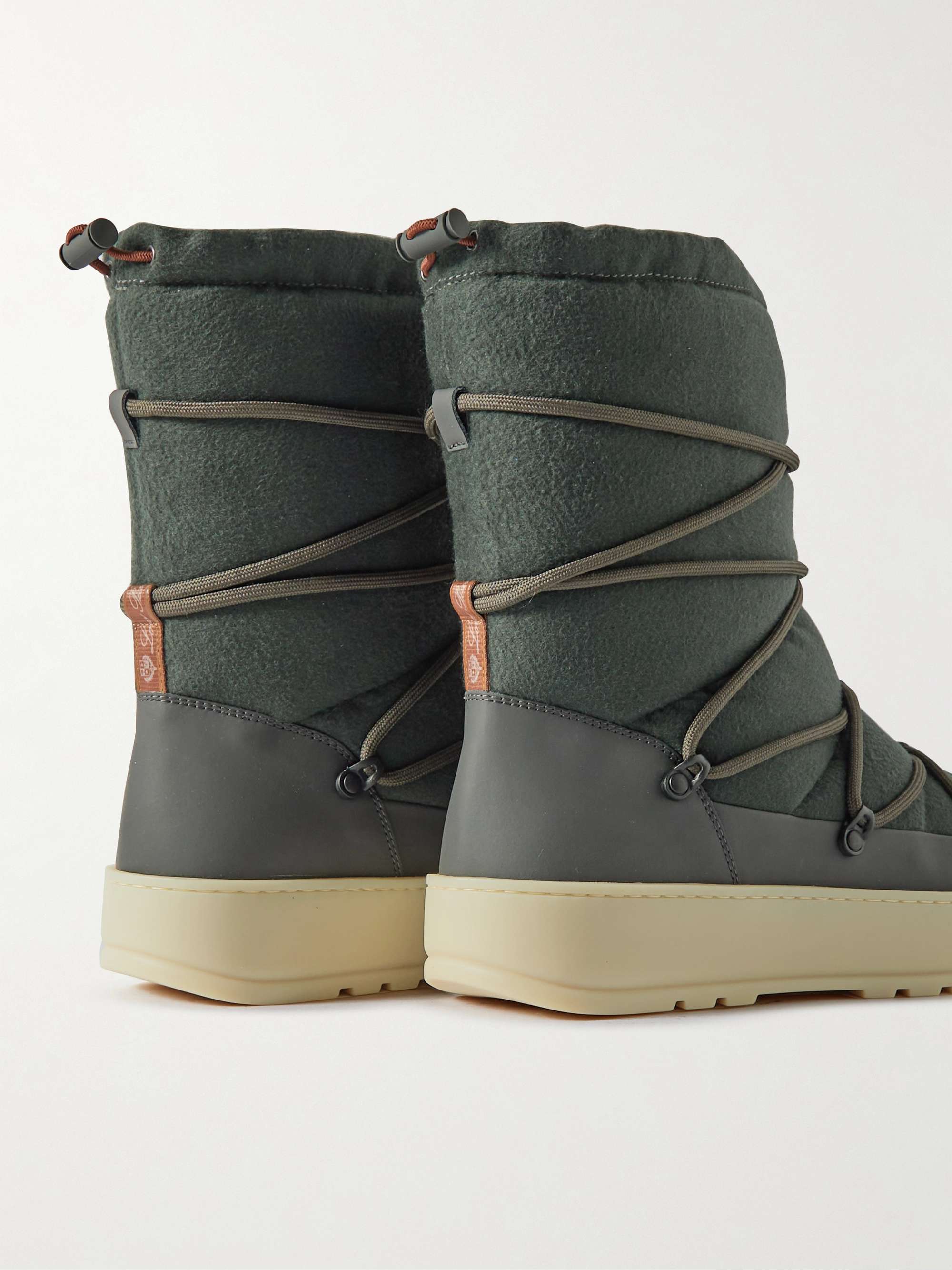 LORO PIANA Snow Wander Quilted Leather-Trimmed Cashmere Boots