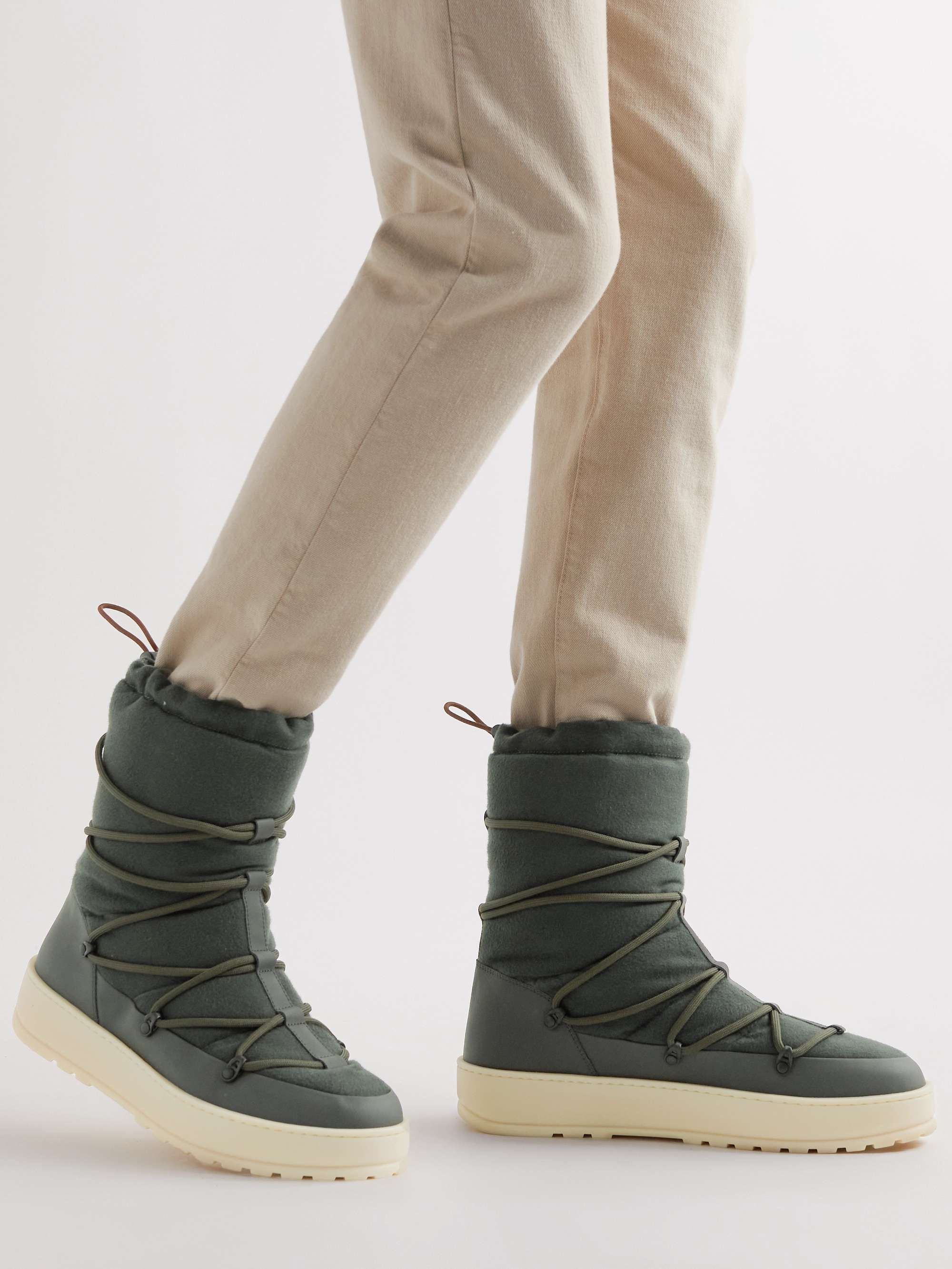 LORO PIANA Snow Wander Quilted Leather-Trimmed Cashmere Boots