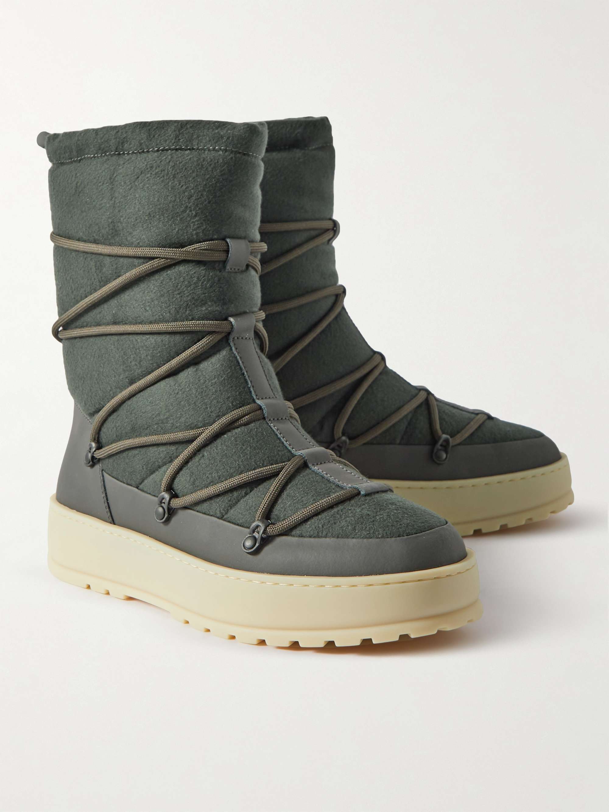 LORO PIANA Snow Wander Quilted Leather-Trimmed Cashmere Boots
