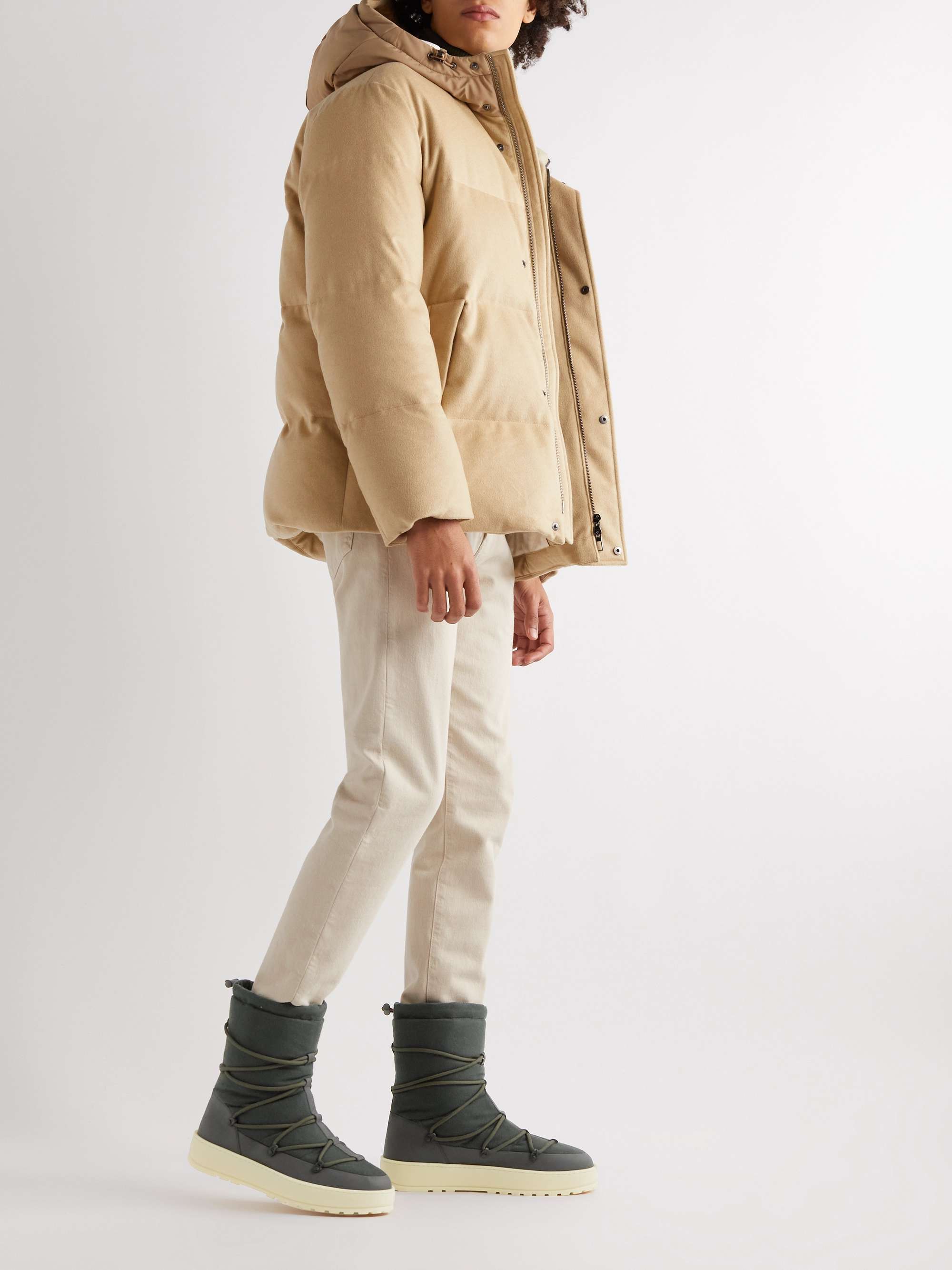LORO PIANA Snow Wander Quilted Leather-Trimmed Cashmere Boots